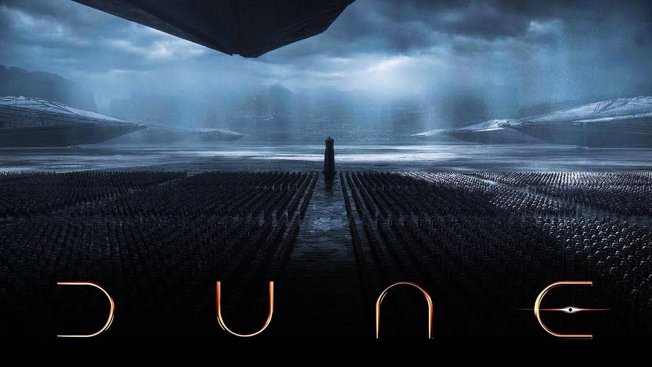 Dune Movie, desert path, colossal spaceship, HD Desktop Wallpaper