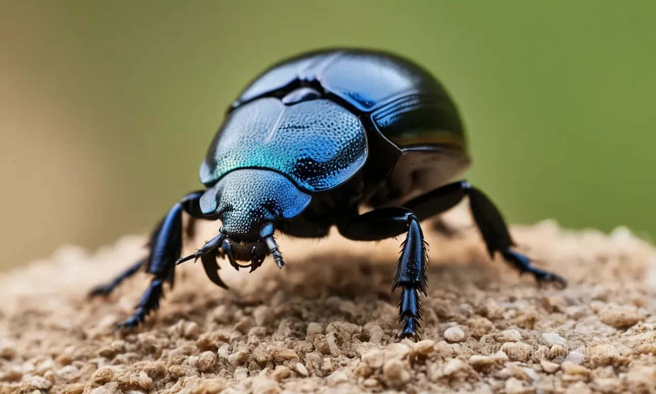 dung beetleon, metallic blue, textured shell, HD Desktop Wallpaper