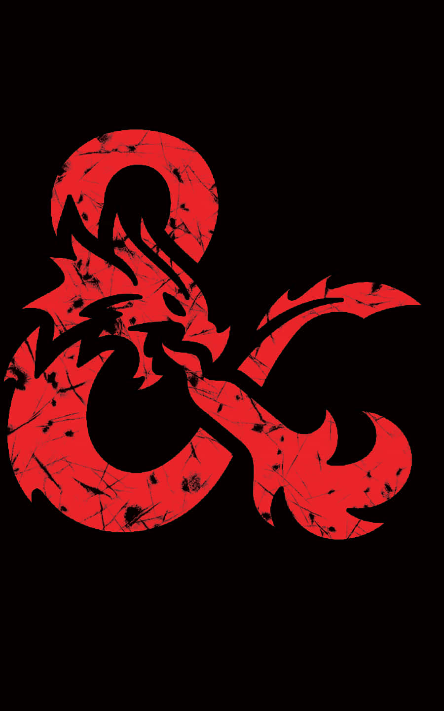 Dungeons And Dragons, red ampersand symbol, splattered texture, HD Phone Wallpaper