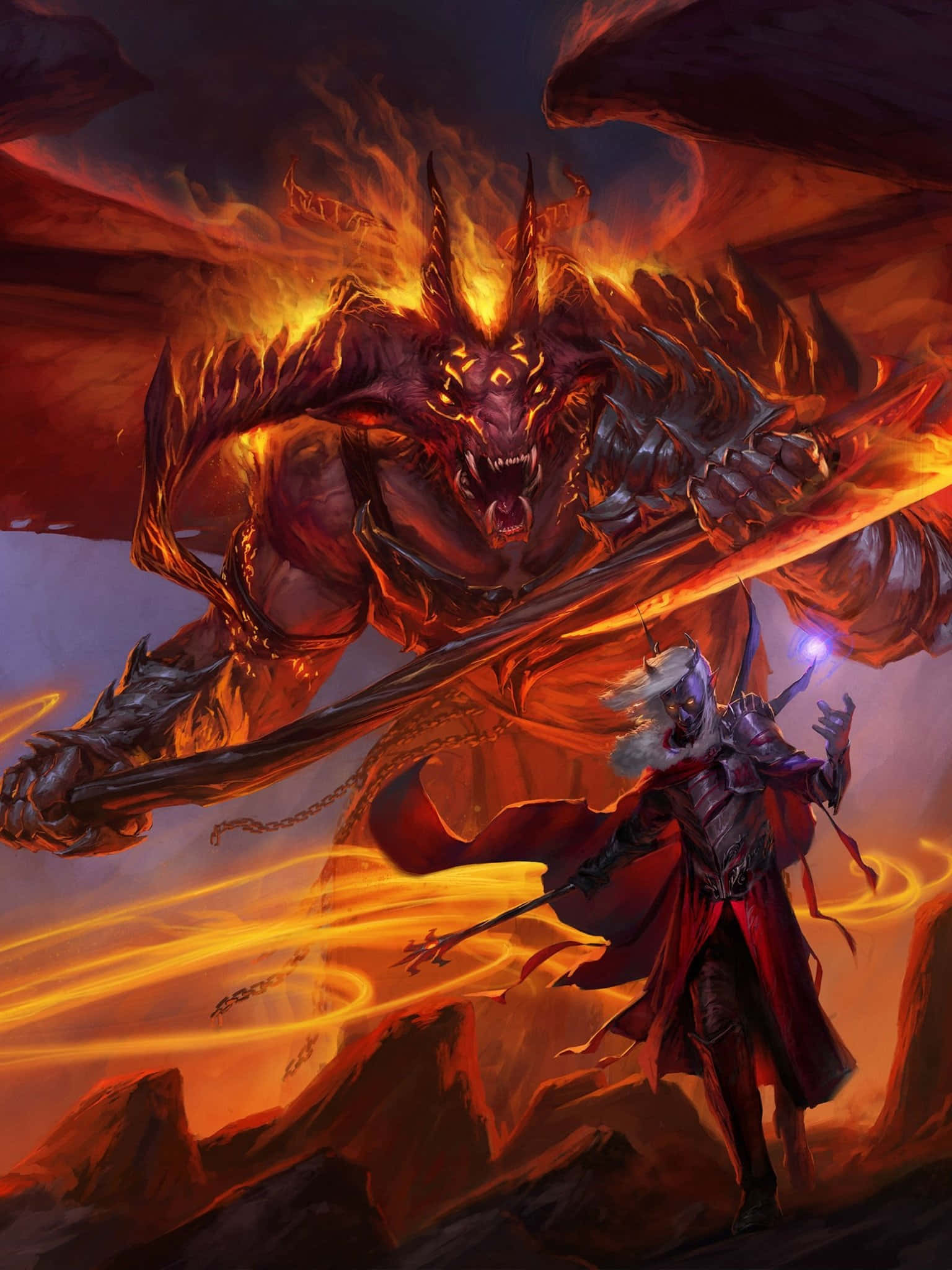 Dungeons And Dragons, sword, demon, Full HD Phone Wallpaper