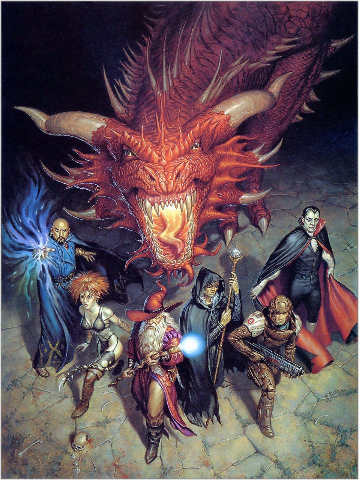 Dungeons And Dragons, adventurers, red dragon, HD Phone Wallpaper