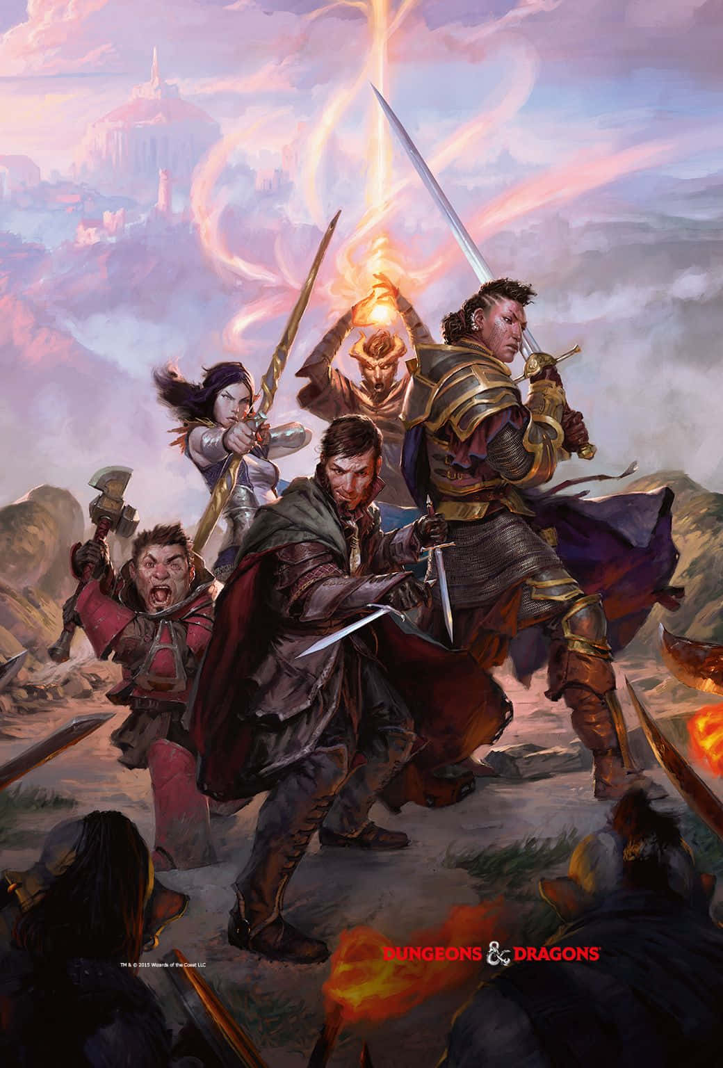 Dungeons And Dragons Phone, fantasy battle scene, armored adventurers, HD Phone Wallpaper