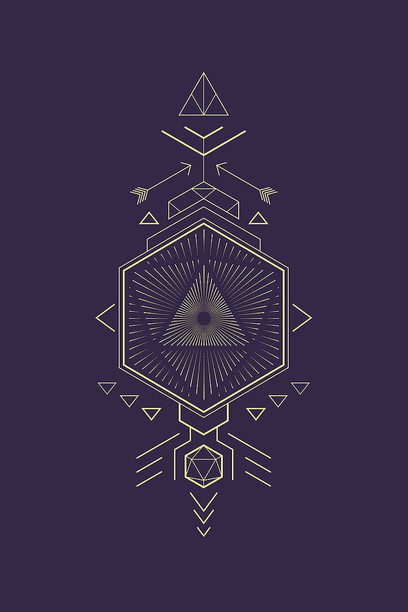 Dungeons And Dragons Phone, gold eye, geometric shapes, SD Phone Wallpaper