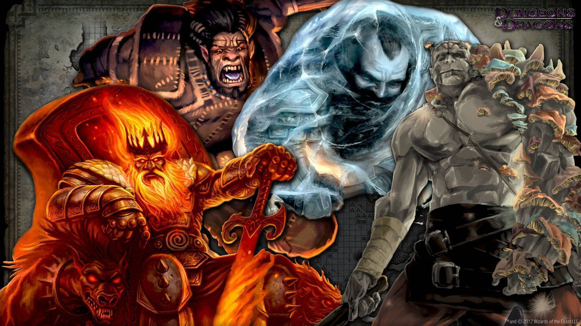 Dungeons And Dragons, elemental giants, fiery ice, Full HD Desktop Wallpaper