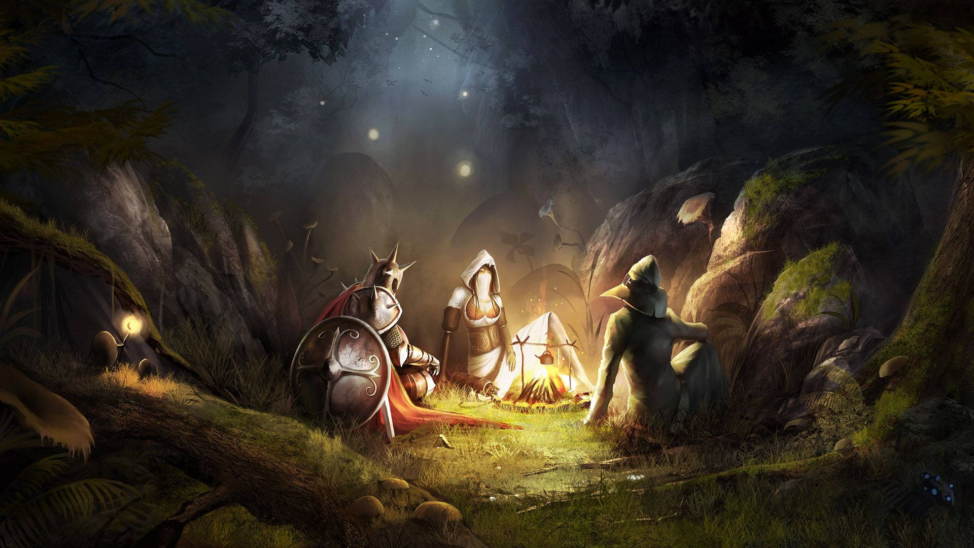 Dungeons And Dragons, heroes, campfire, Full HD Desktop Wallpaper