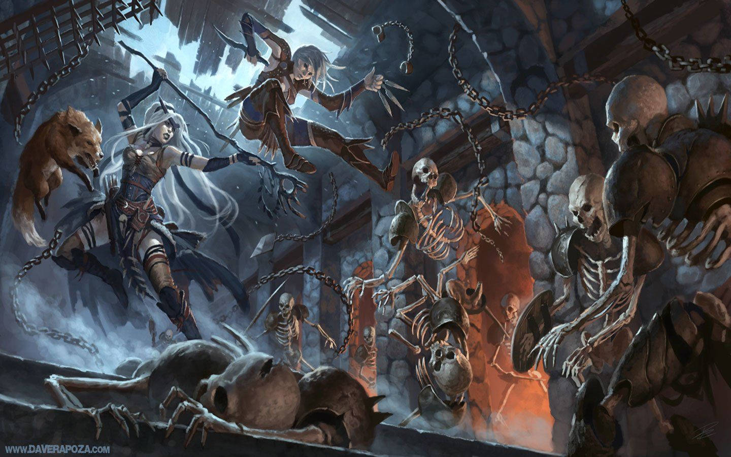 Dungeons And Dragons, warrior, white hair, HD Desktop Wallpaper