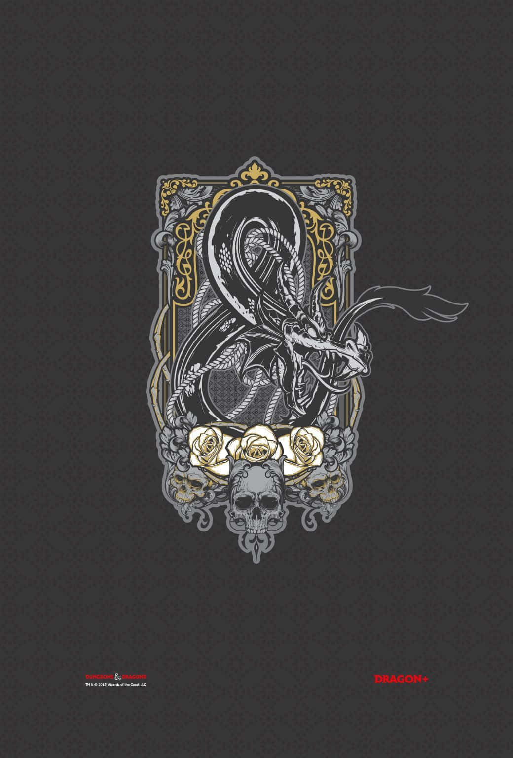 Dungeons And Dragons, dragon, ornate frame, HD Phone Wallpaper