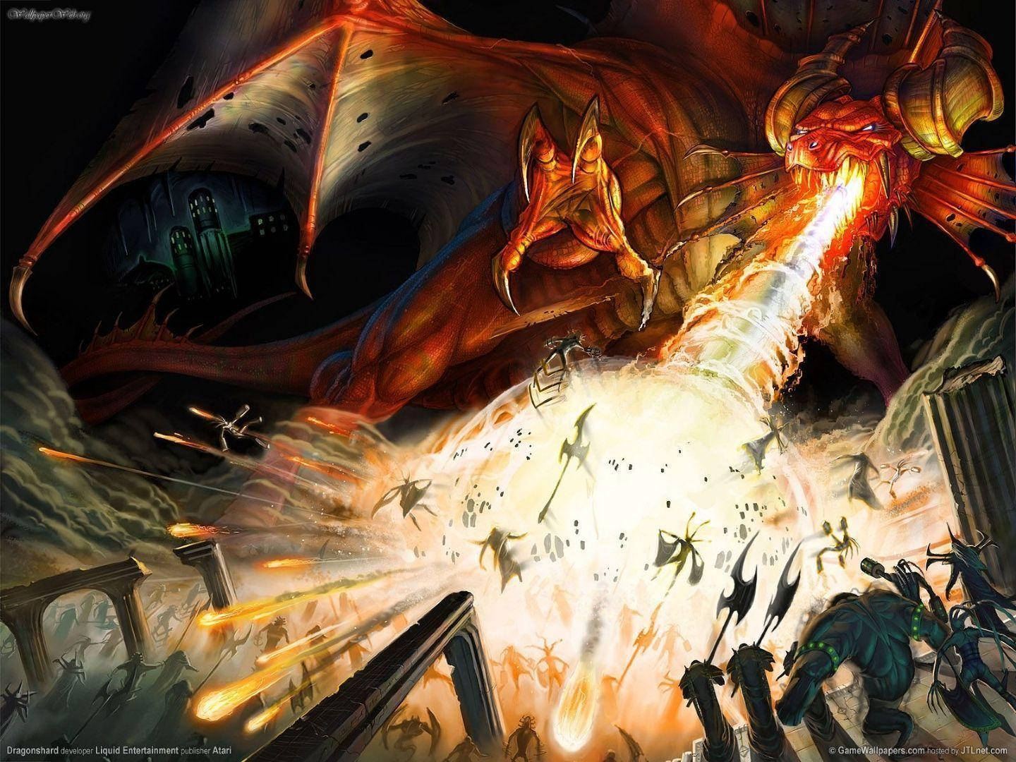 Dungeons And Dragons, red dragon, fiery breath, HD Desktop Wallpaper
