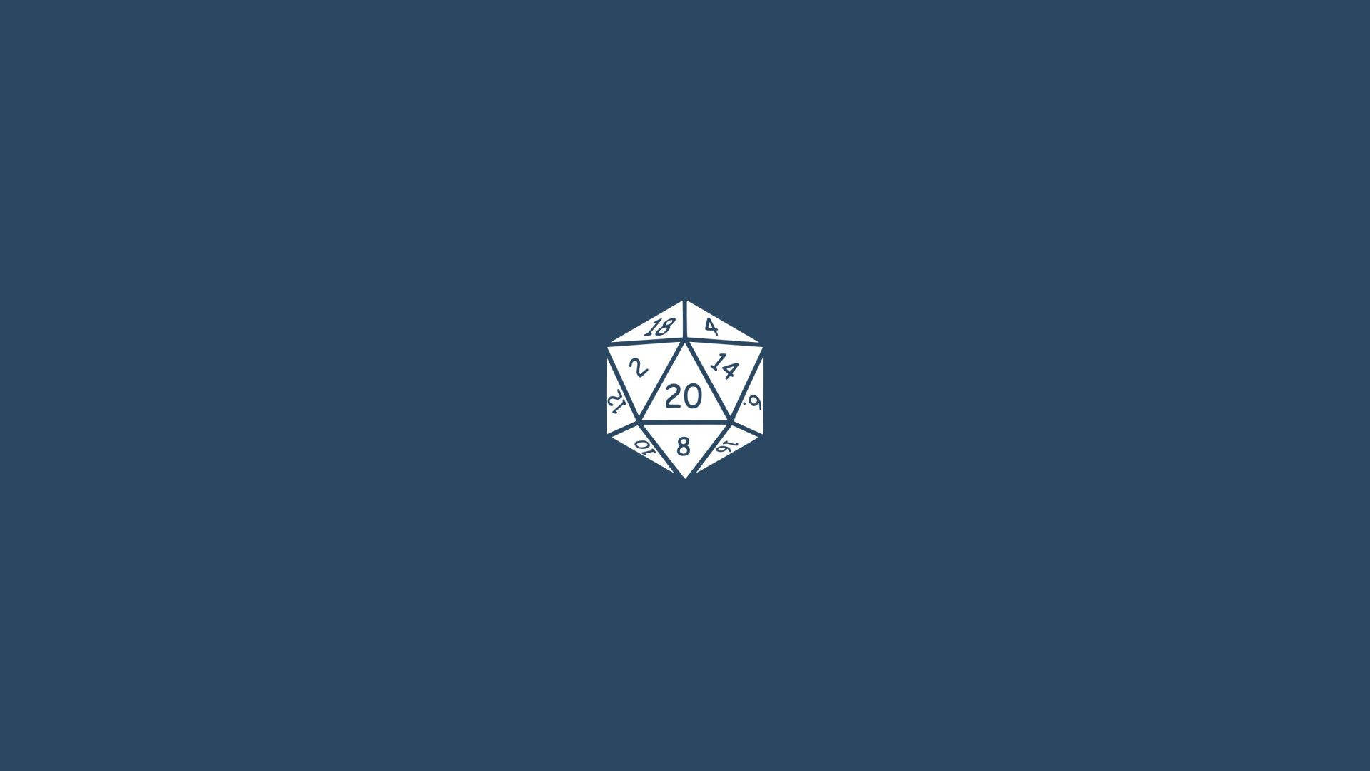 Dungeons And Dragons, twenty-sided die, navy blue background, Full HD Desktop Wallpaper