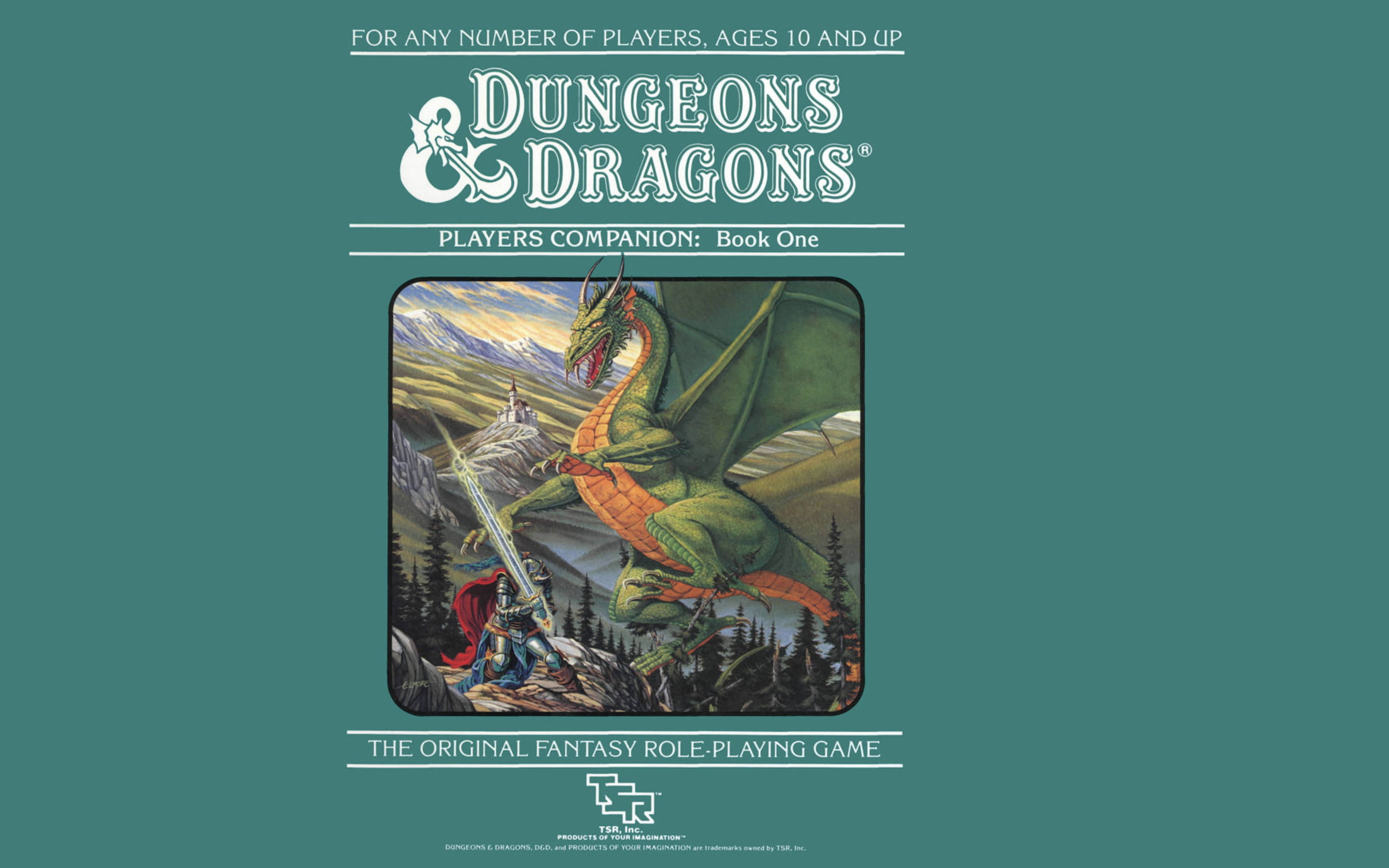 Dungeons And Dragons, knight in armor, massive green dragon, 2K Desktop Wallpaper