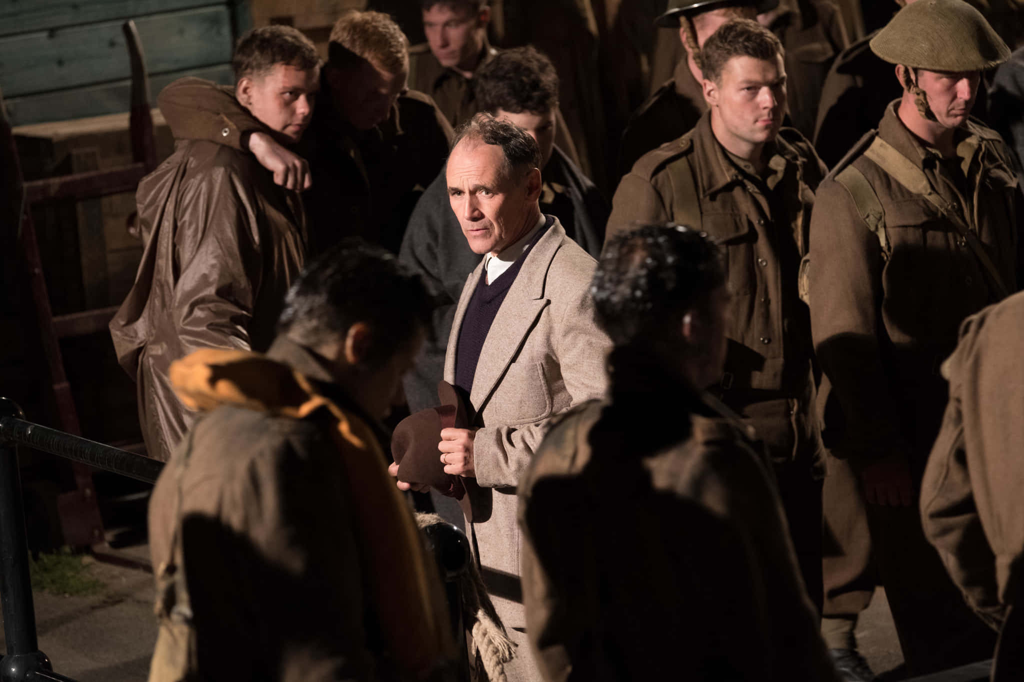 Dunkirk beach, beige coat, brown uniforms, Full HD Desktop Wallpaper