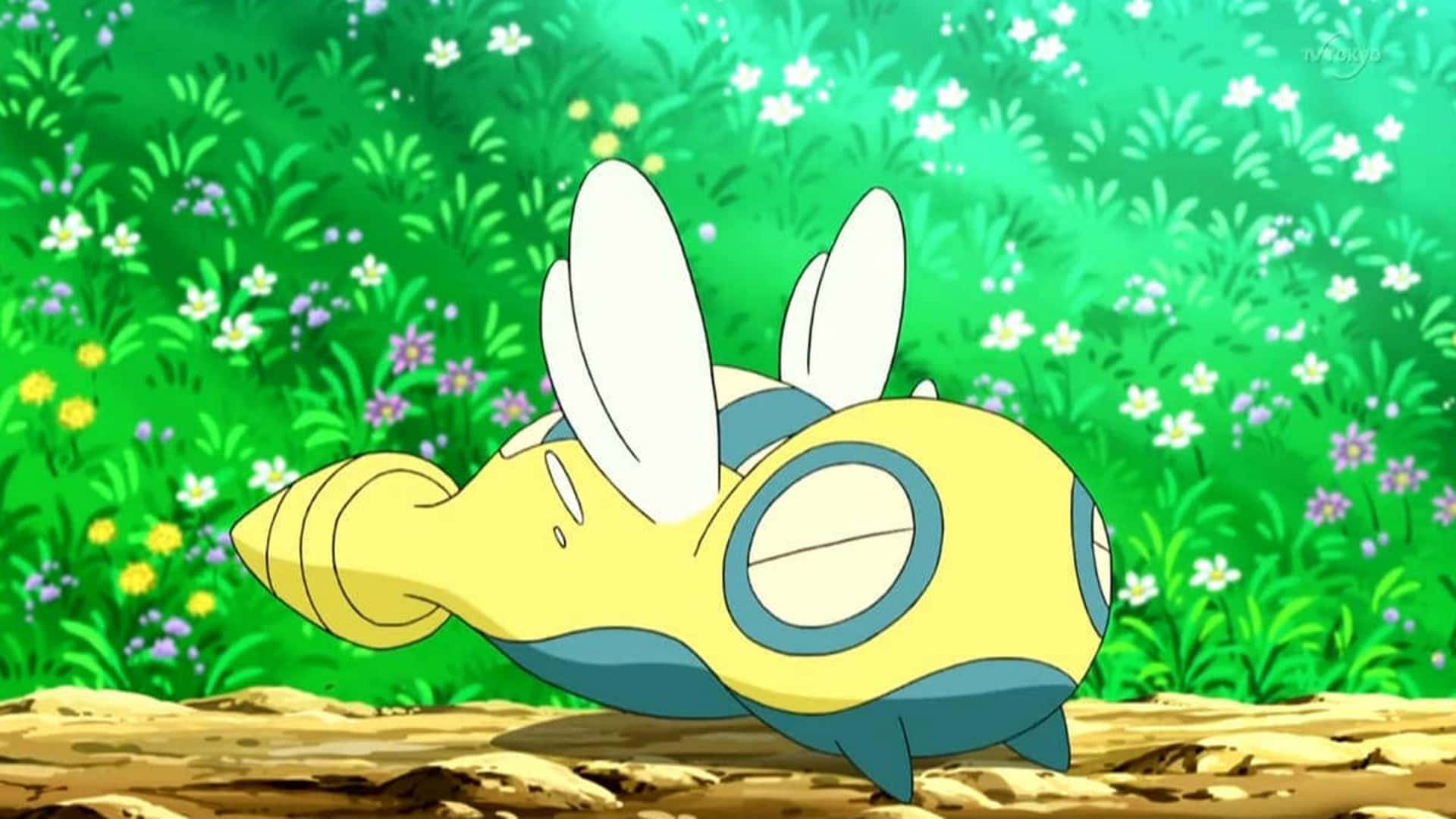 Dunsparce, anime, yellow and blue, Full HD Desktop Wallpaper