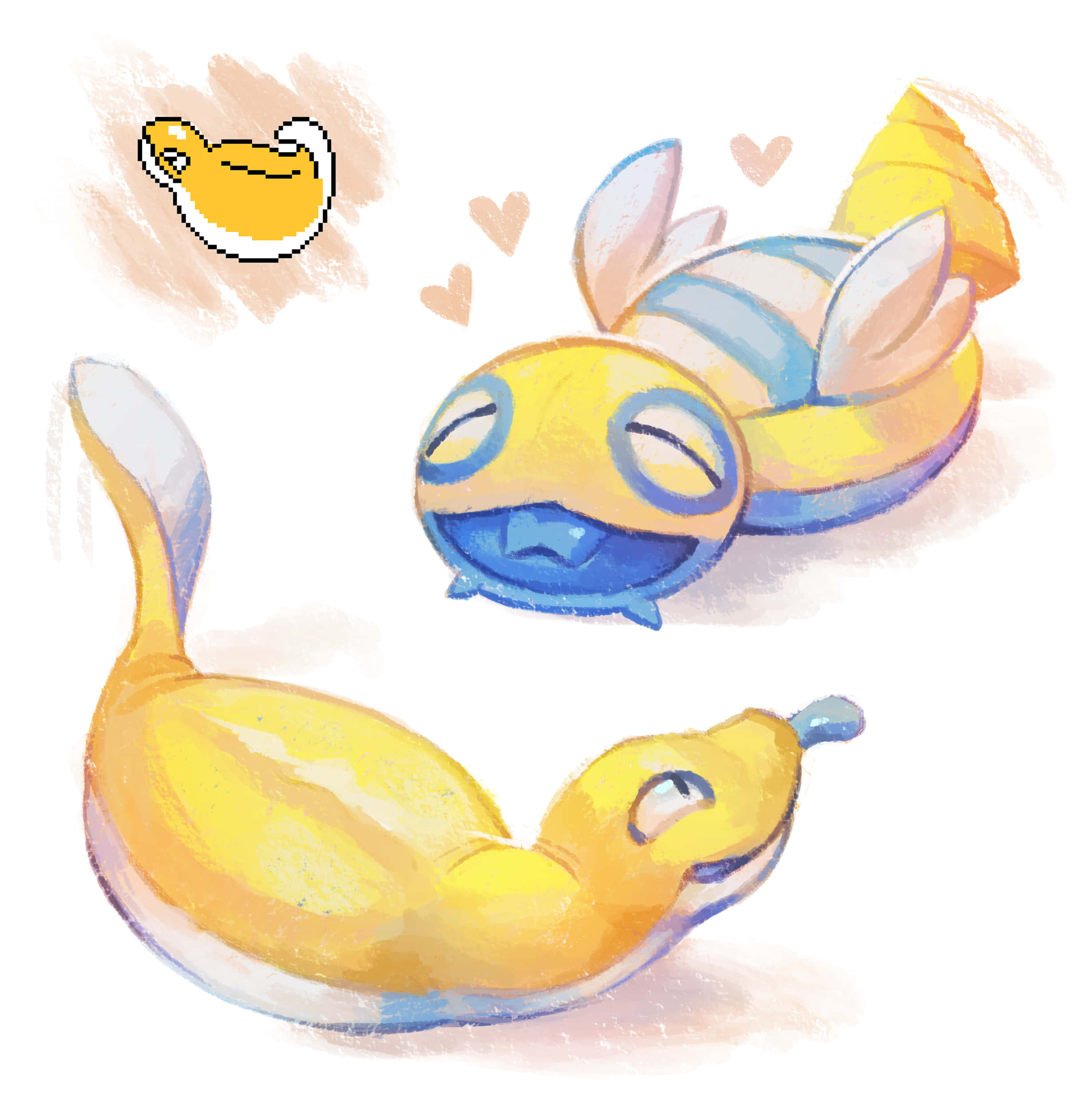 Dunsparce, yellow, blue, Full HD Phone Wallpaper