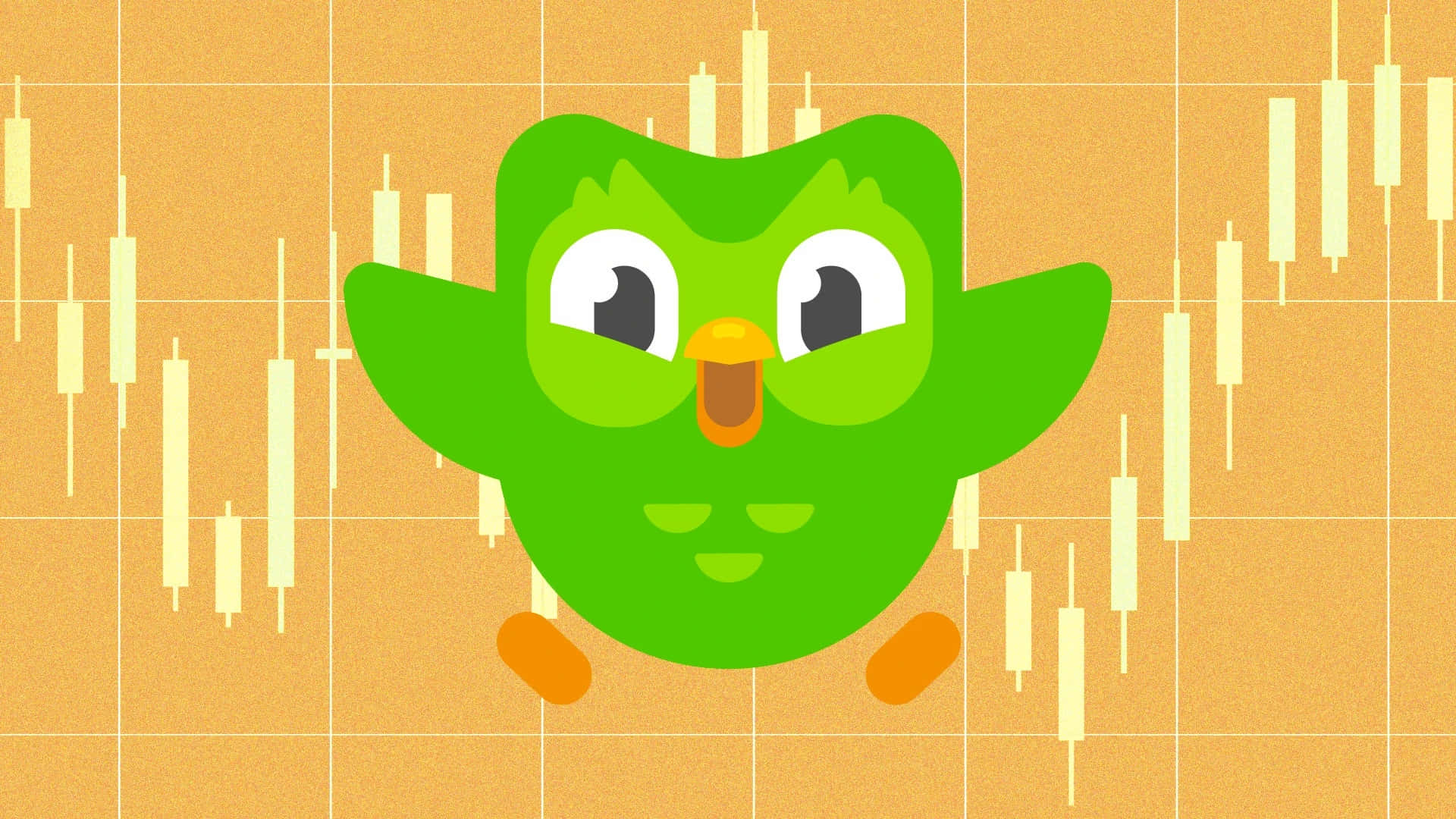 Duolingo, green owl mascot, orange feet, Full HD Desktop Wallpaper