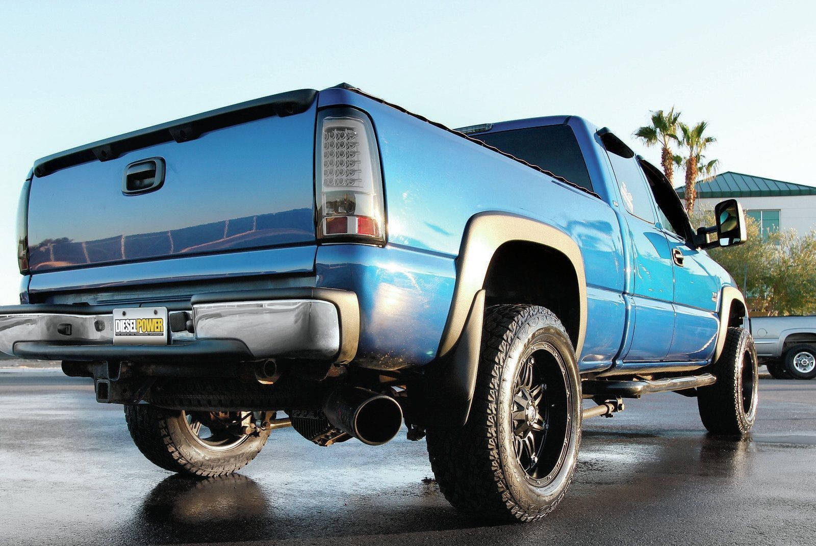 Duramax, shiny blue, lifted pickup truck, HD Desktop Wallpaper