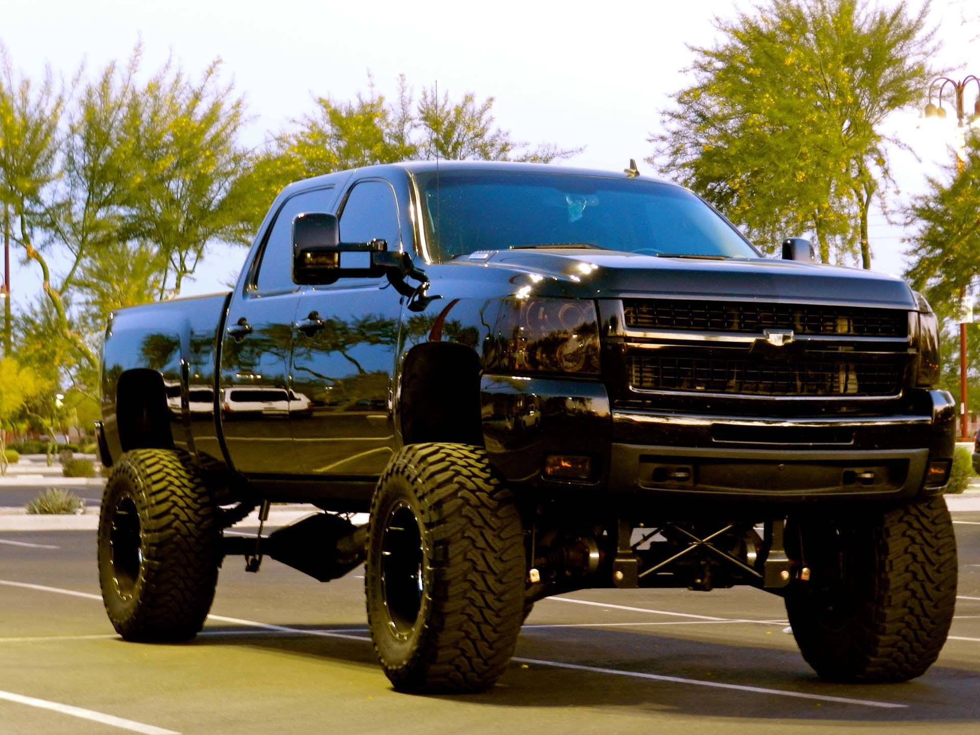 Duramax, Chevrolet pickup truck, glossy black, Full HD Desktop Wallpaper