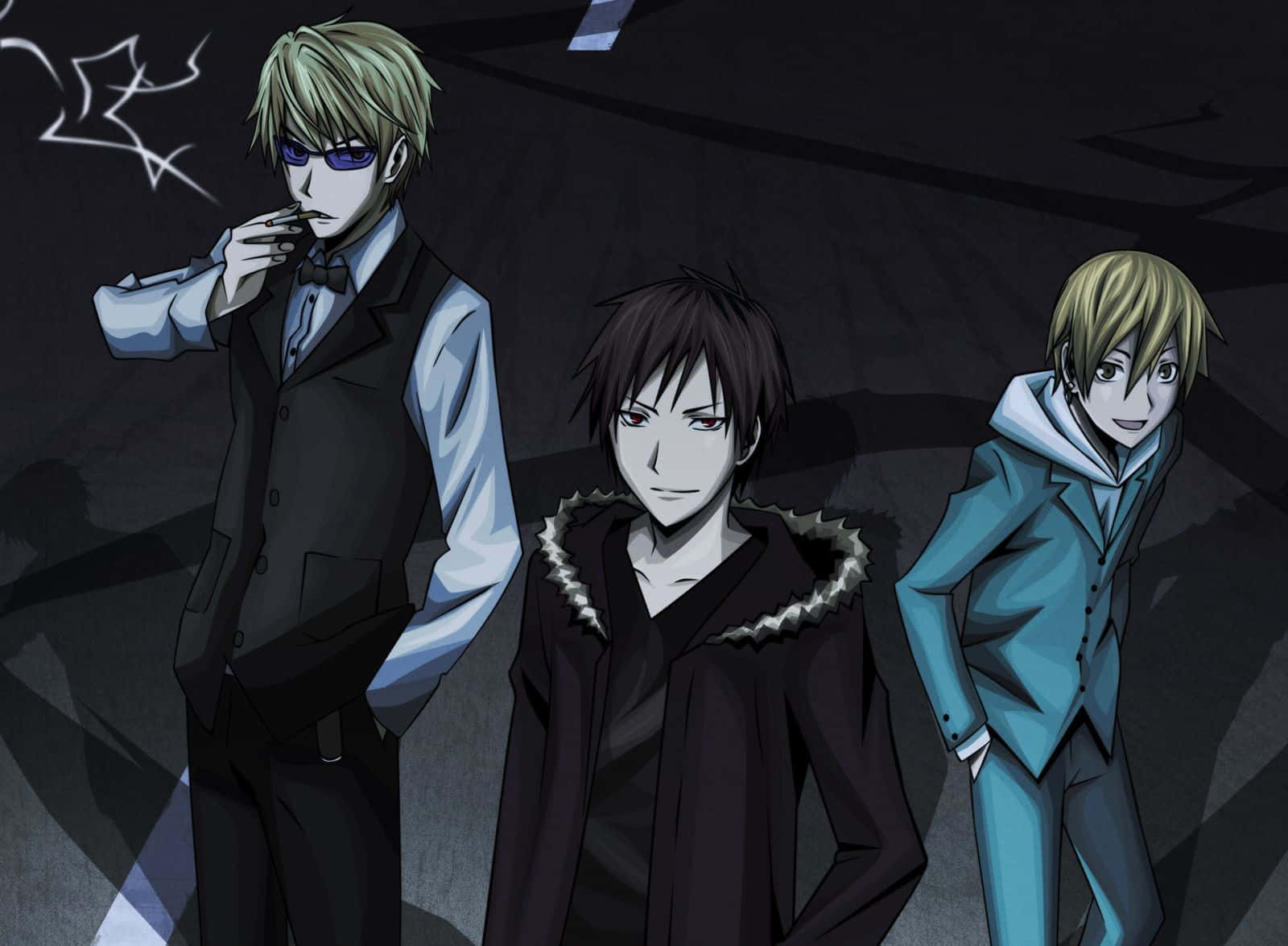 Durarara, anime characters, dark urban attire, HD Desktop Wallpaper