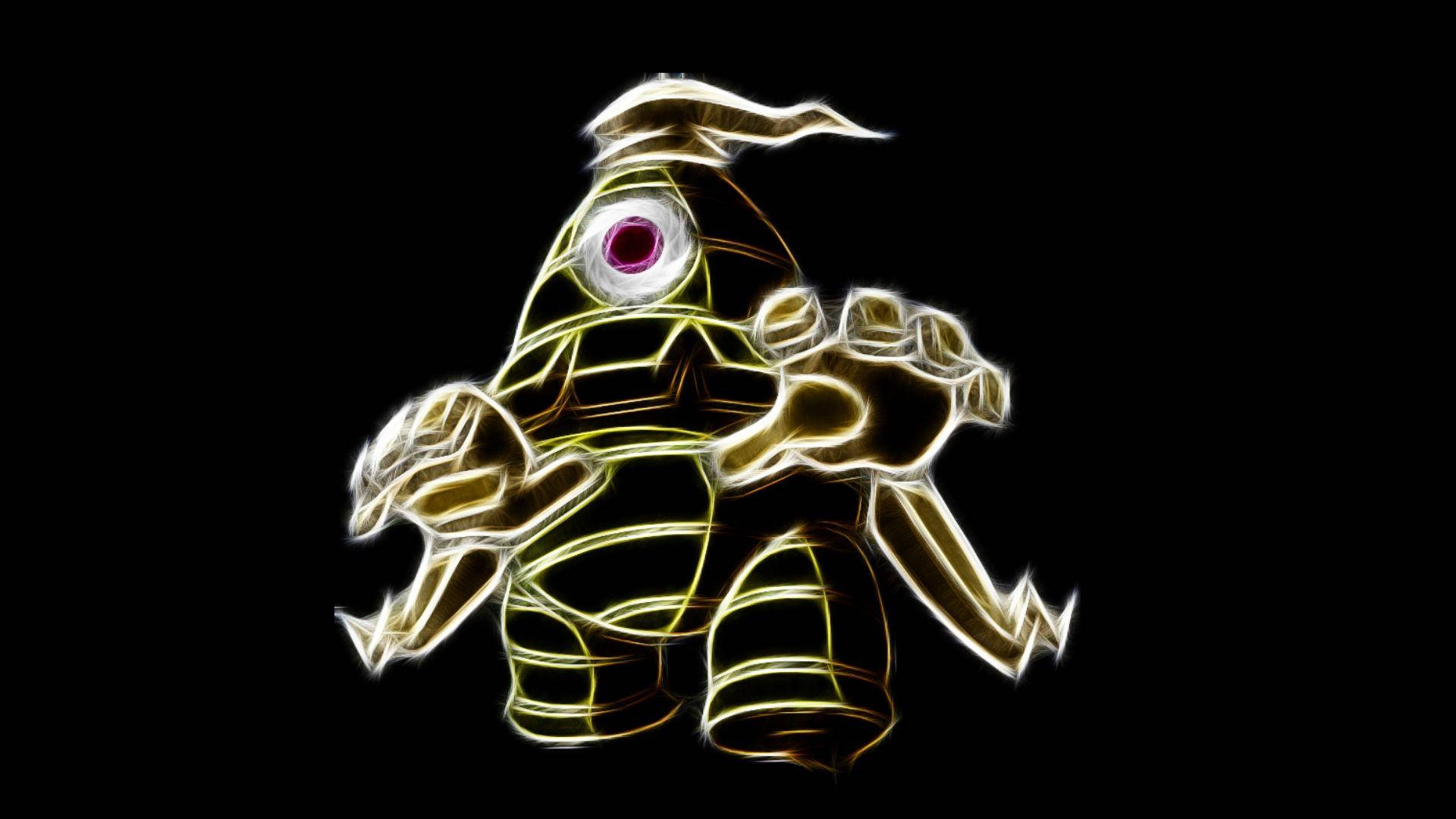 Dusclops, glowing golden, mummy-like, Full HD Desktop Wallpaper