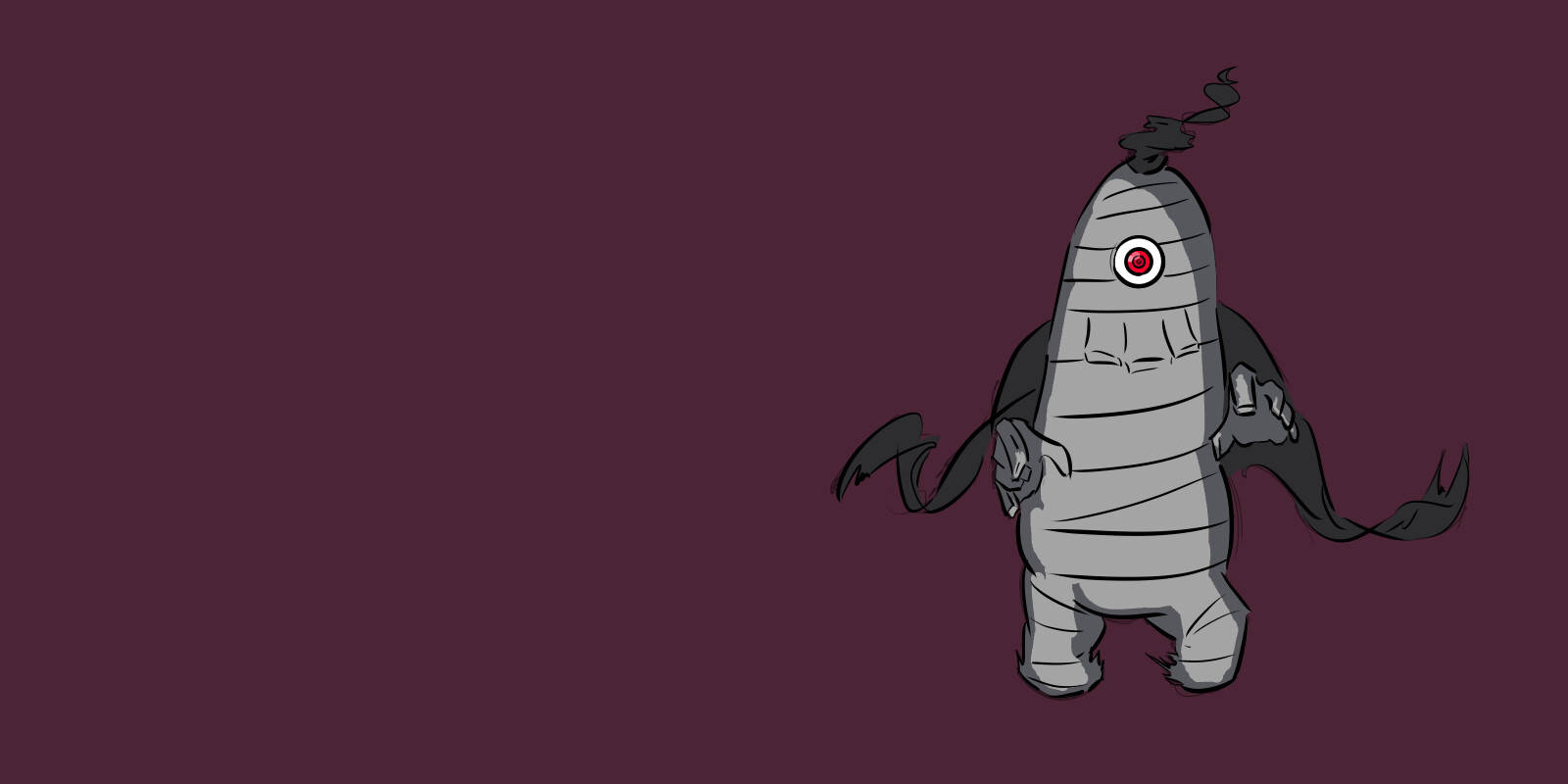 Dusclops, maroon background, one red eye, HD Desktop Wallpaper