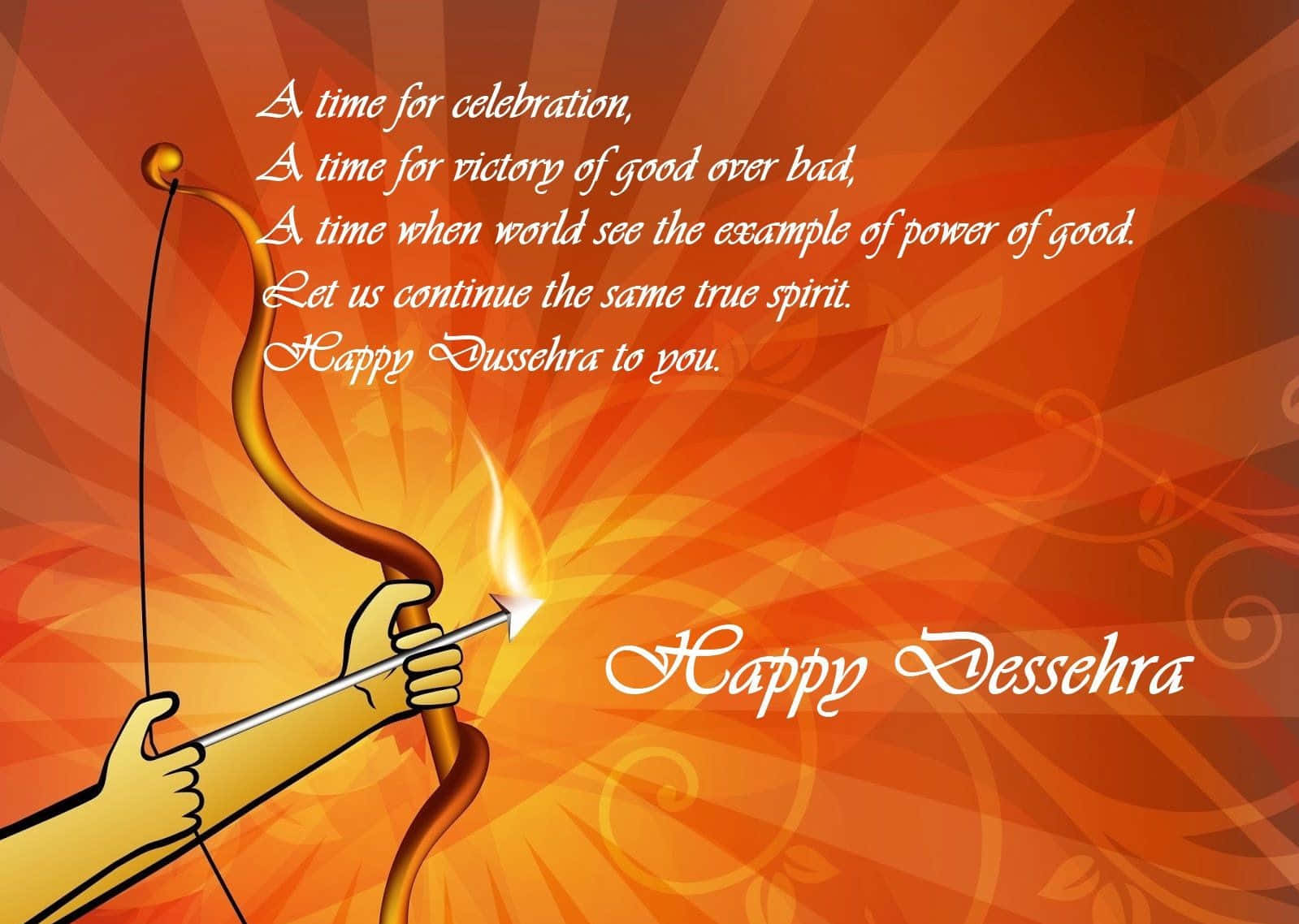 Dussehra, golden hands, bow, HD Desktop Wallpaper