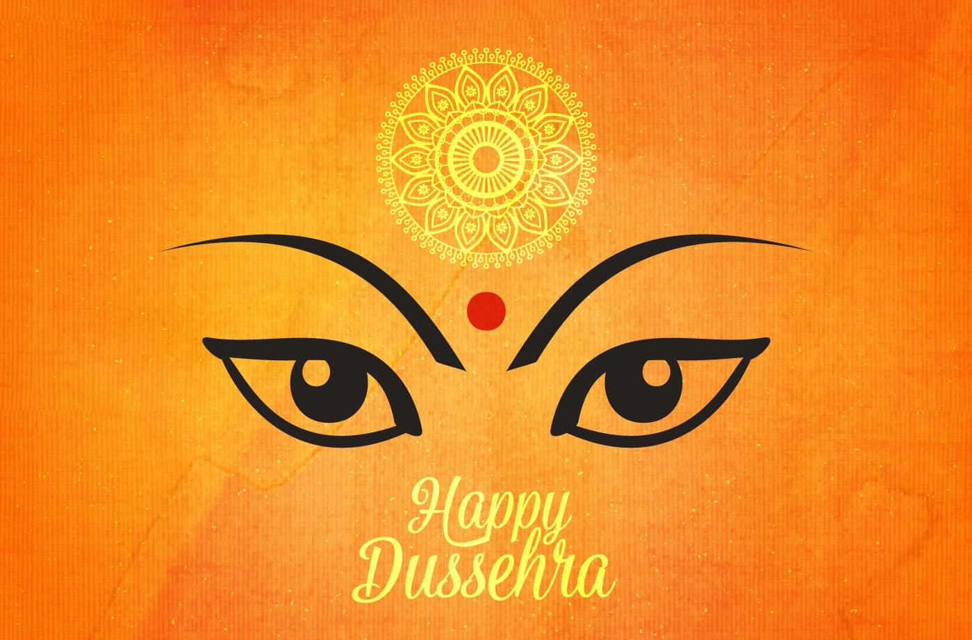 Dussehra, orange background, golden mandala, HD Desktop Wallpaper
