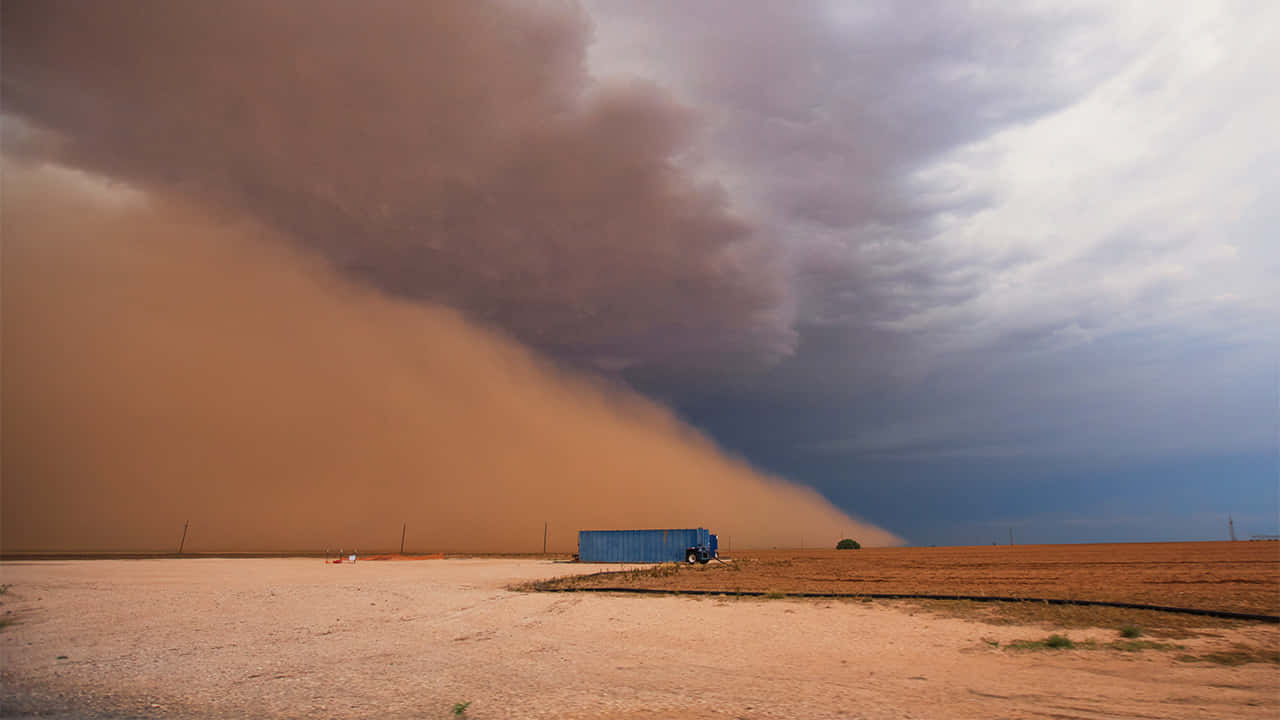 dust storm, plains, orange dust storm, HD Desktop Wallpaper