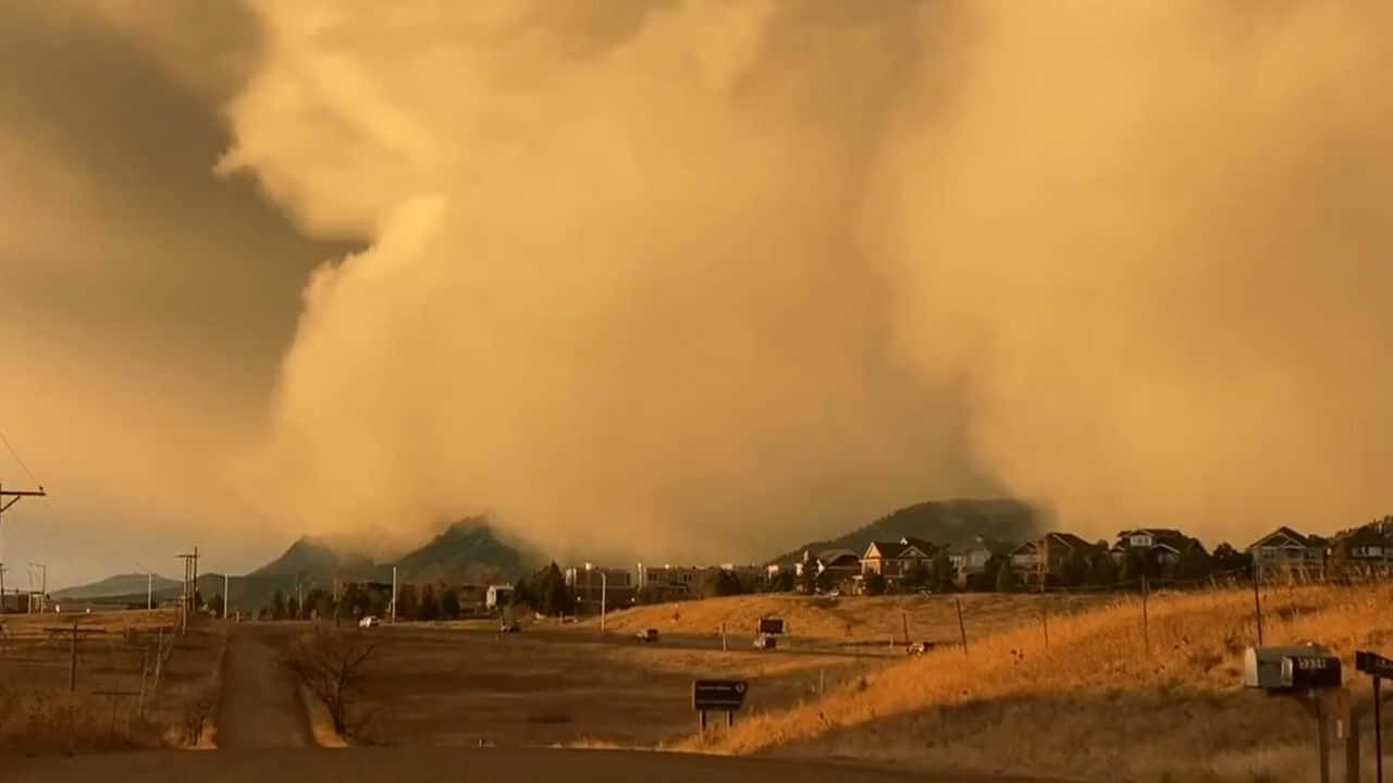 dust storm, residential area, suburban neighborhood, HD Desktop Wallpaper