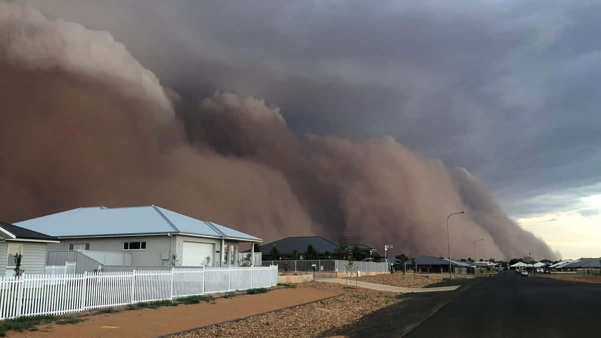 dust storm, residential area, suburban neighborhood, SD Desktop Wallpaper