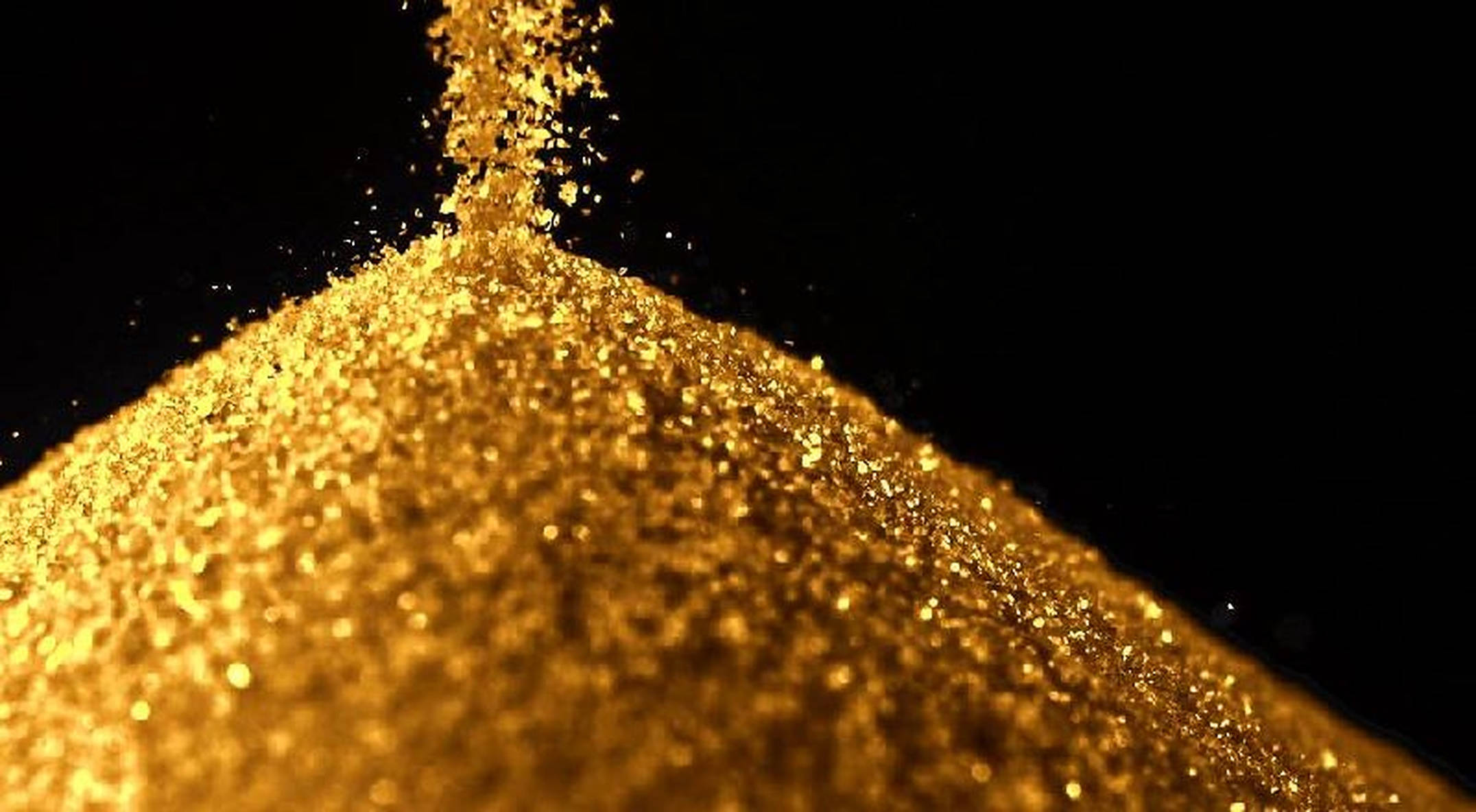 gold dust, golden glitter, black background, Full HD Desktop Wallpaper