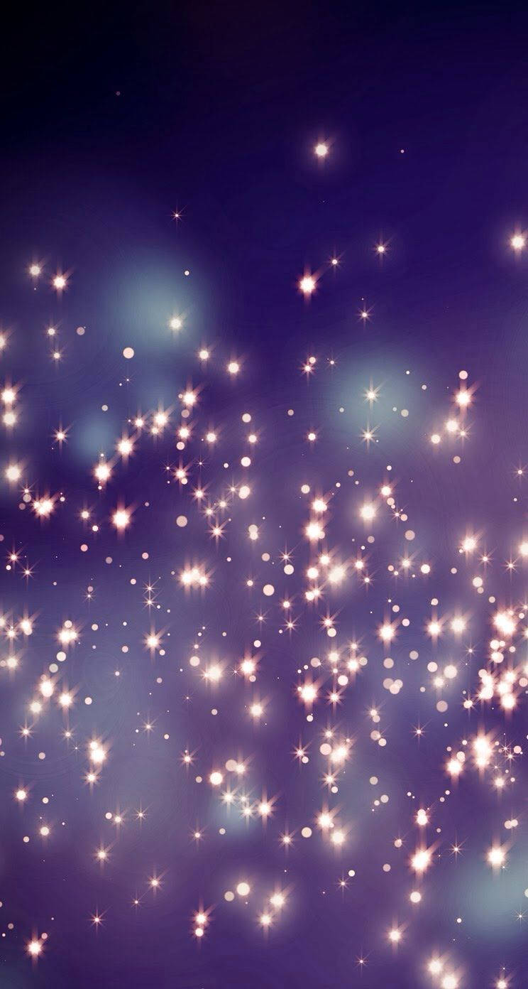 purple with gold sparkle iphone, glowing stars, deep purple gradient sky, HD Phone Wallpaper