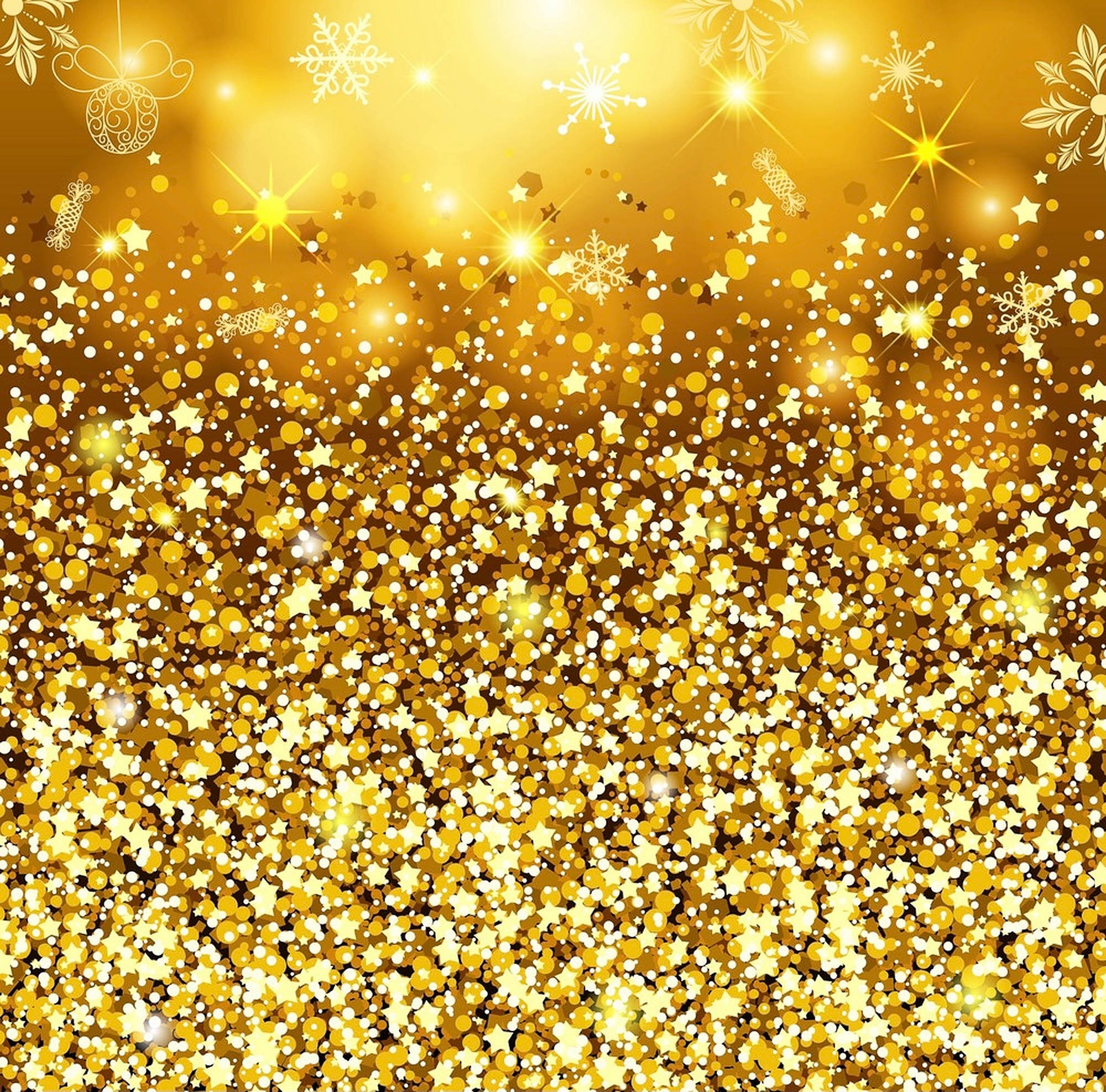 gold dust pattern, golden glittery background, sparkling stars, Full HD Desktop Wallpaper
