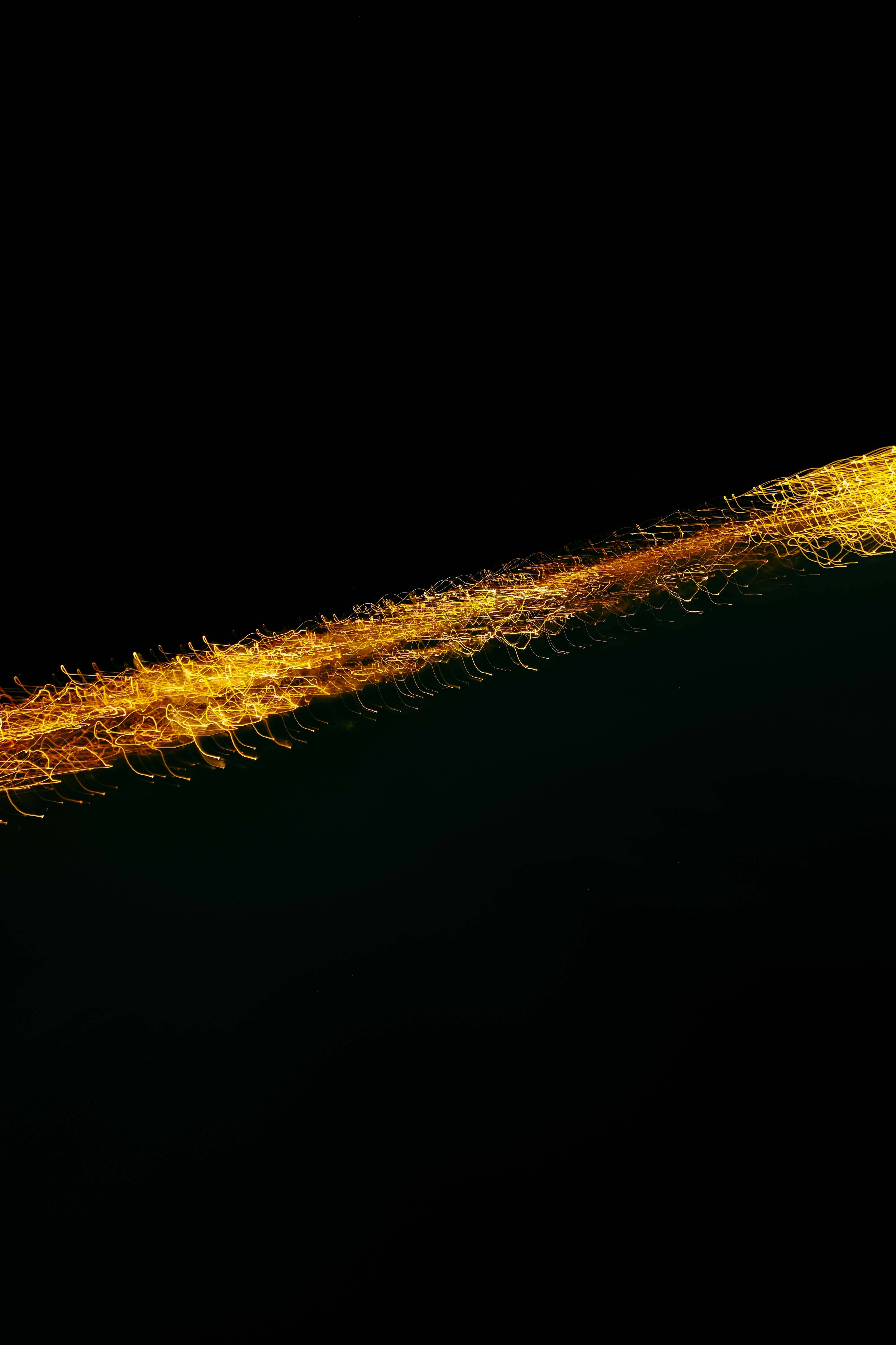 abstract lines, black, gold, 5K Phone Wallpaper