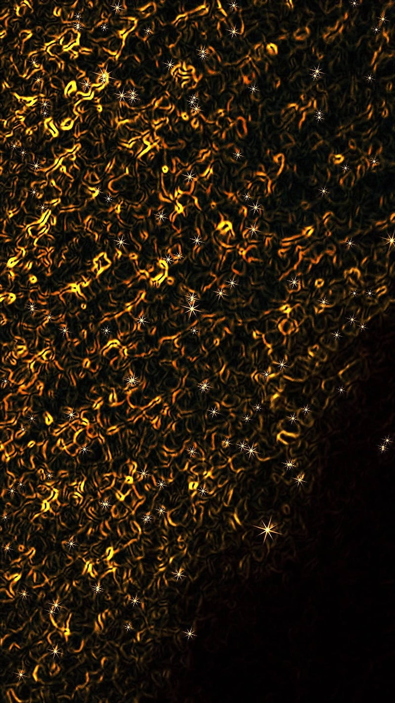 gold dust particles, golden swirling patterns, sparkling stars, Full HD Phone Wallpaper