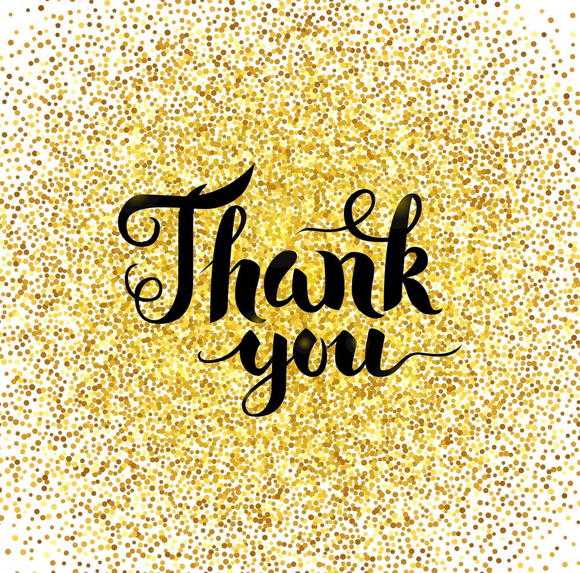 Gold Dust, black calligraphy, Thank you, Full HD Desktop Wallpaper