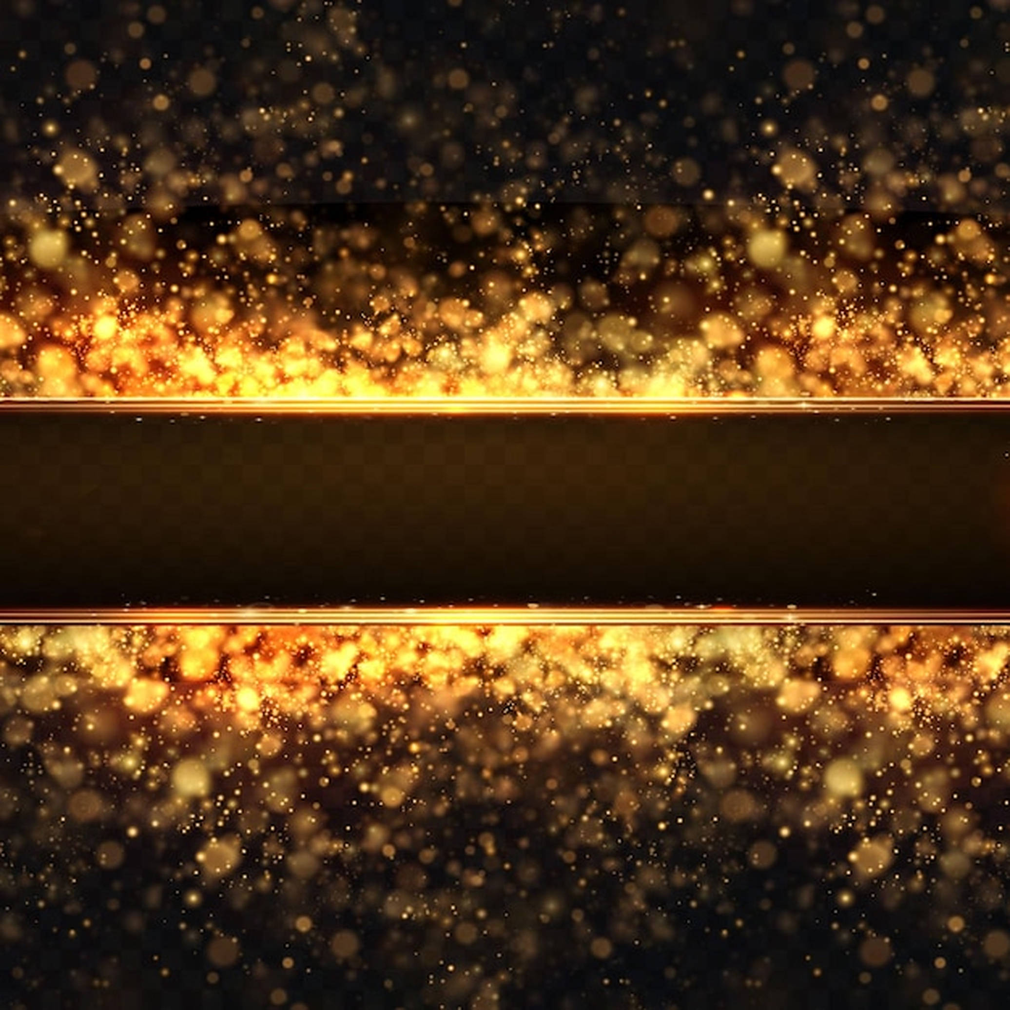 gold dust banner, golden glitter particles, dark background, Full HD Desktop Wallpaper
