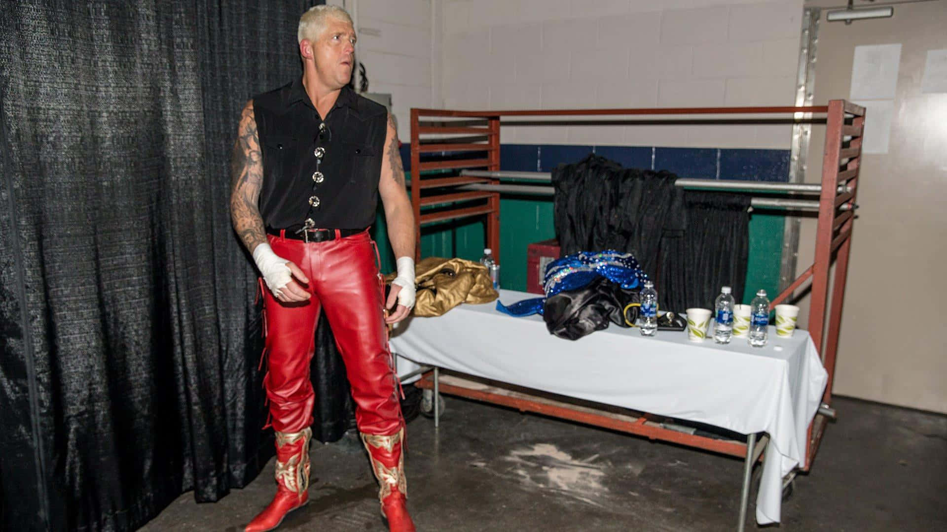 Dustin Rhodes, red leather pants, white gloves, Full HD Desktop Wallpaper