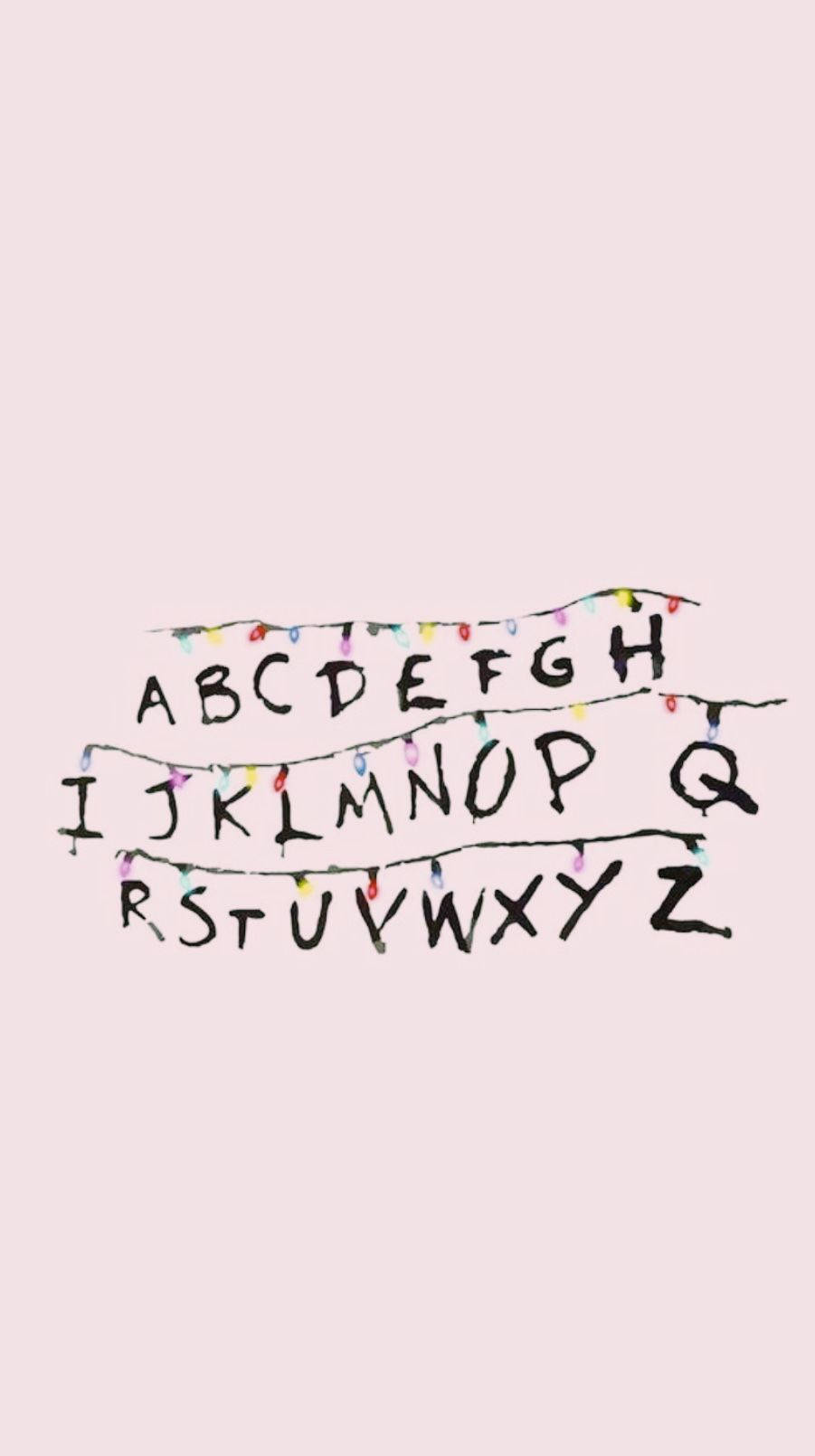 Stranger Things, handwritten alphabet letters, festive lights, HD Phone Wallpaper