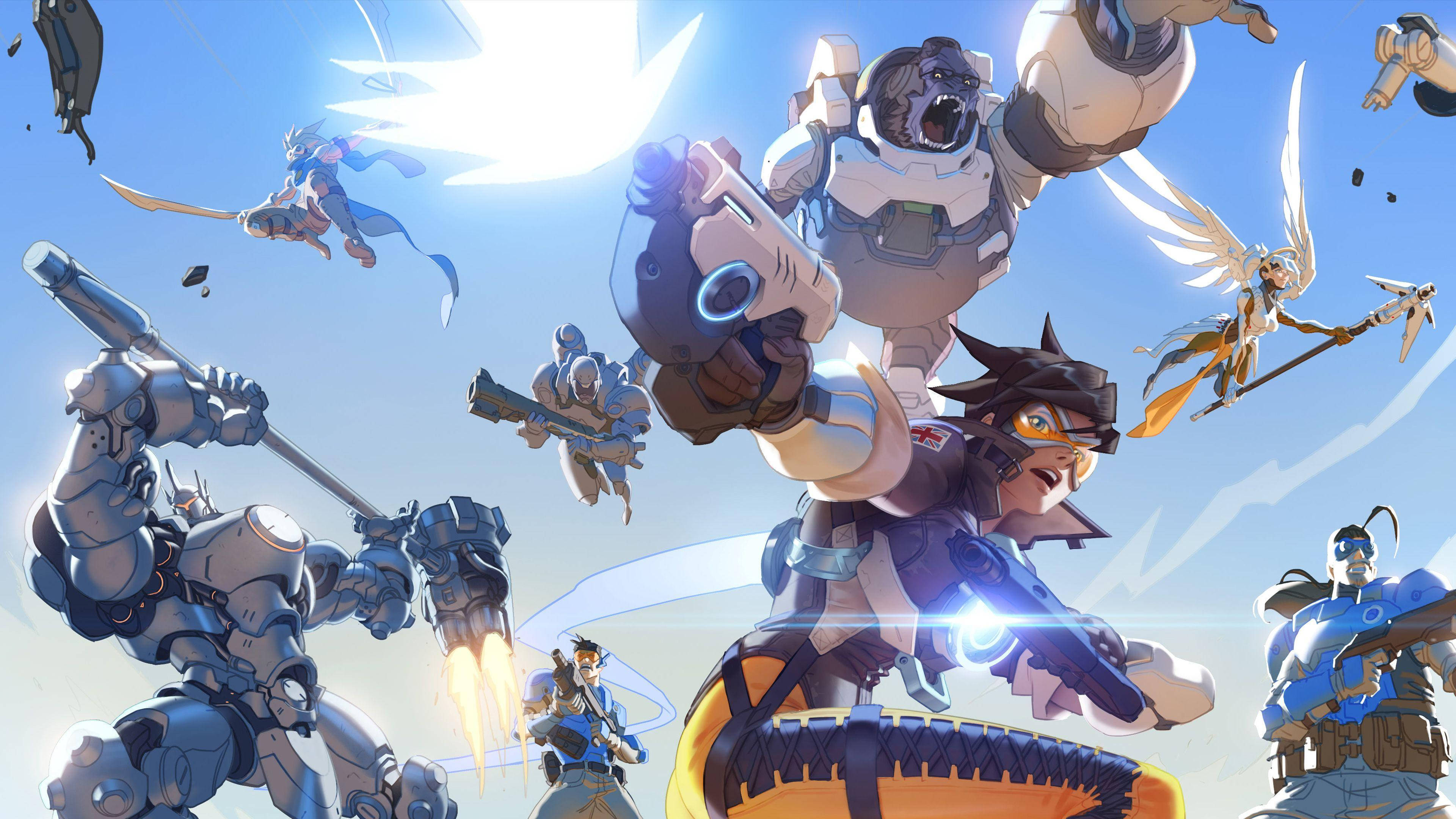 Overwatch 2, anime-style, dynamic, 4K Desktop Wallpaper