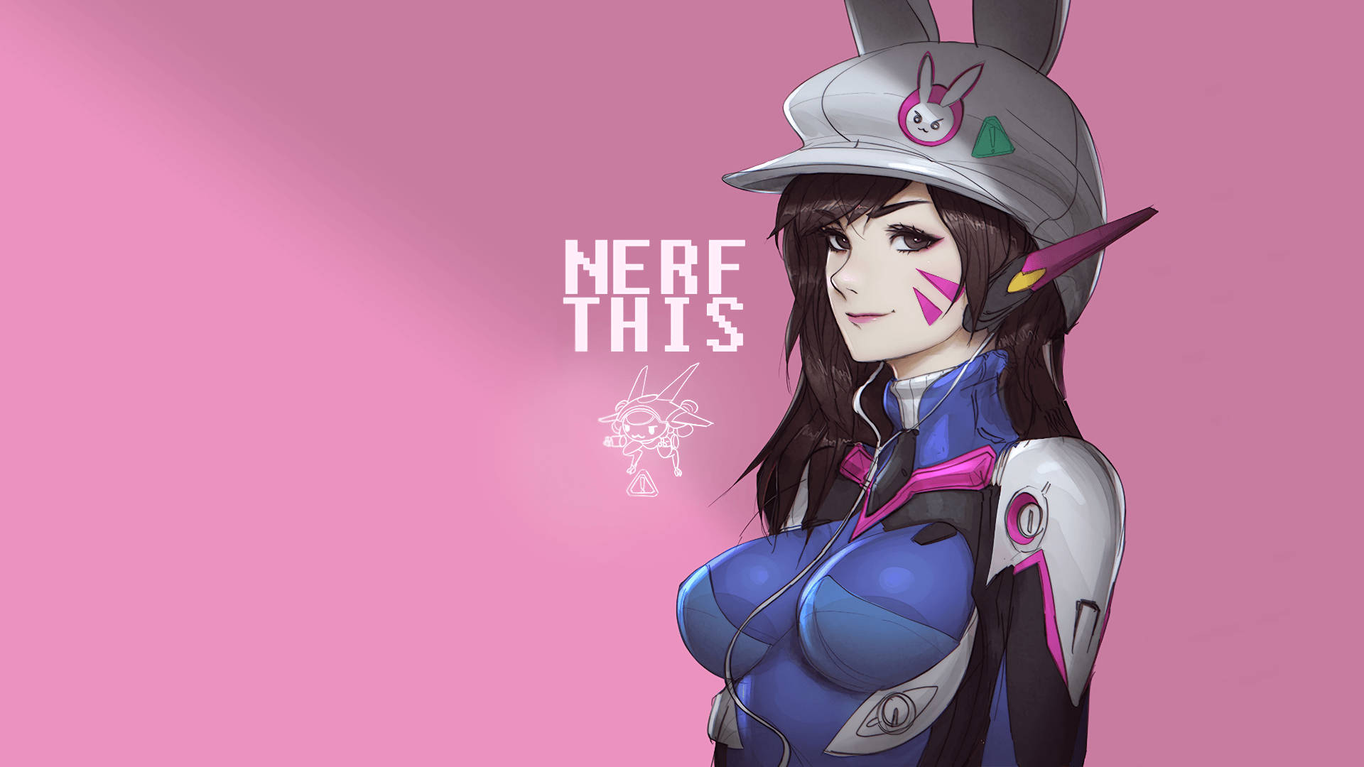 Dva, bunny hat, blue and pink bunny-themed outfit, Full HD Desktop Wallpaper