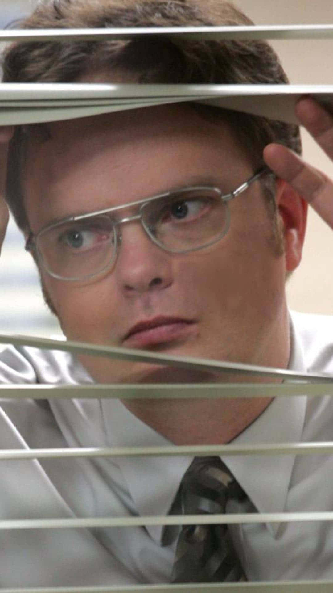 Dwight Schrute, glasses, tie, Full HD Phone Wallpaper