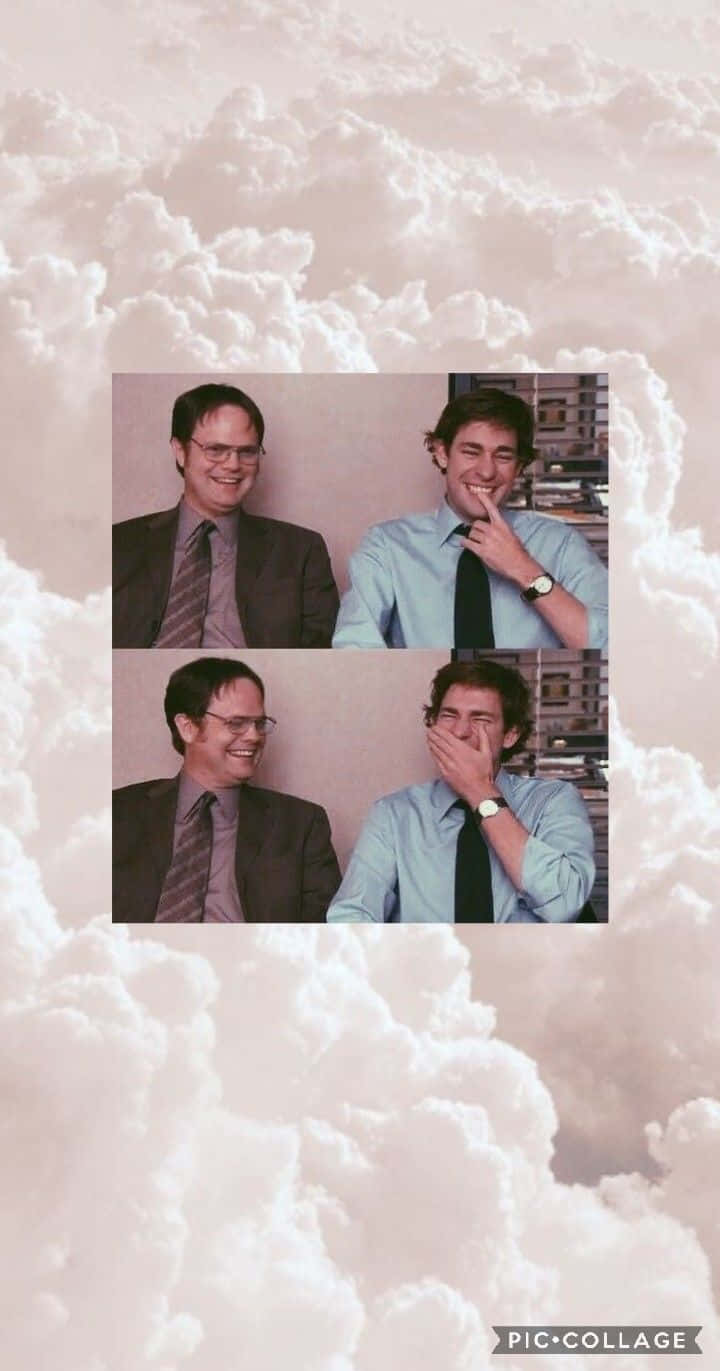 Dwight Schrute, office attire, soft pink cloud background, HD Phone Wallpaper