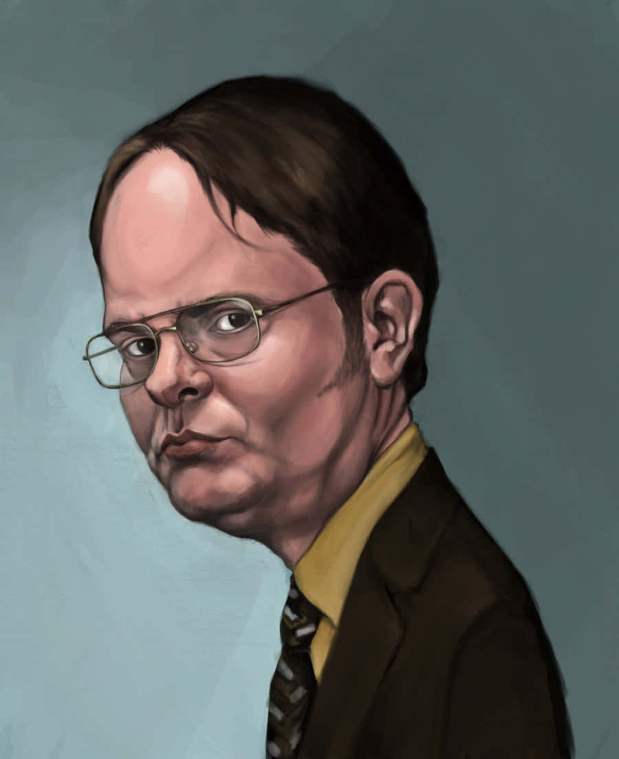 Dwight Schrute, glasses, yellow shirt, SD Phone Wallpaper