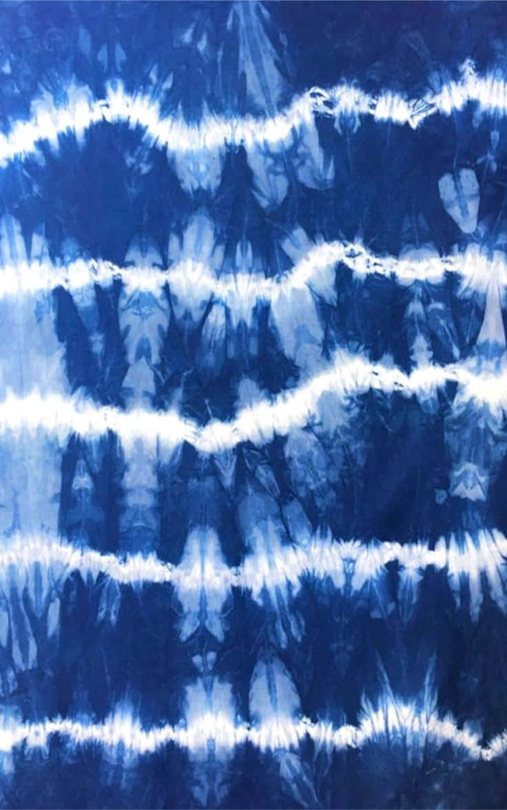 blue tie dye, indigo-dyed fabric, wavy white stripes, SD Phone Wallpaper
