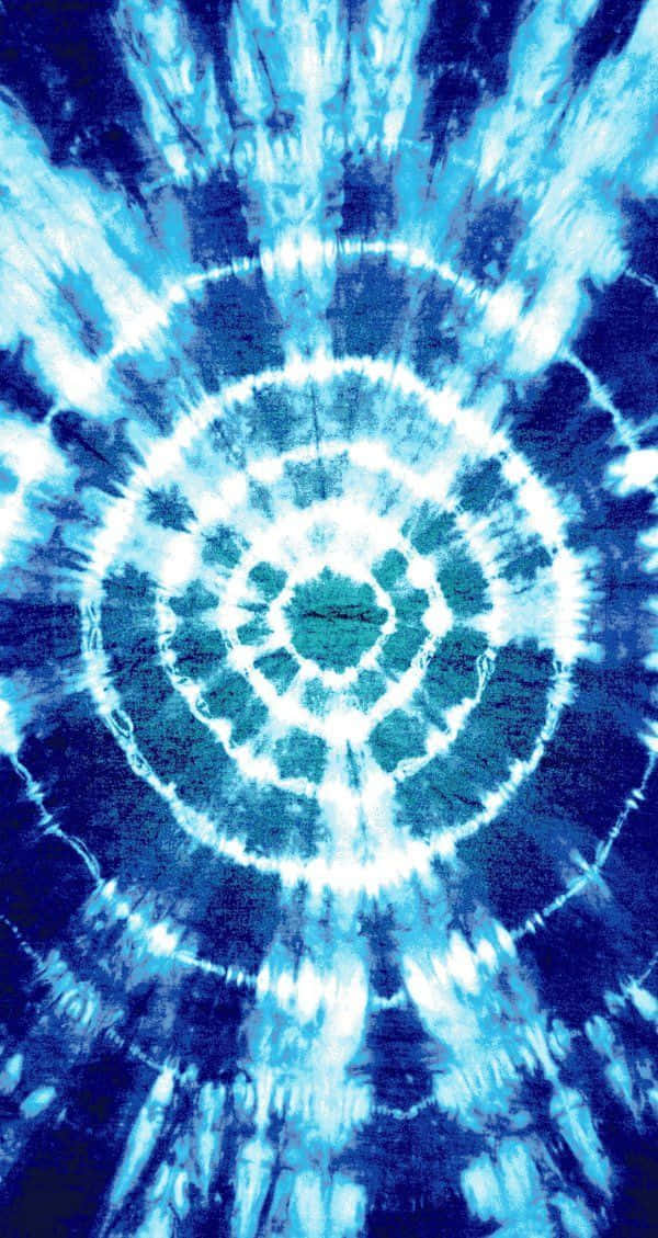 blue tie dye, circular shape, central spiral, SD Phone Wallpaper