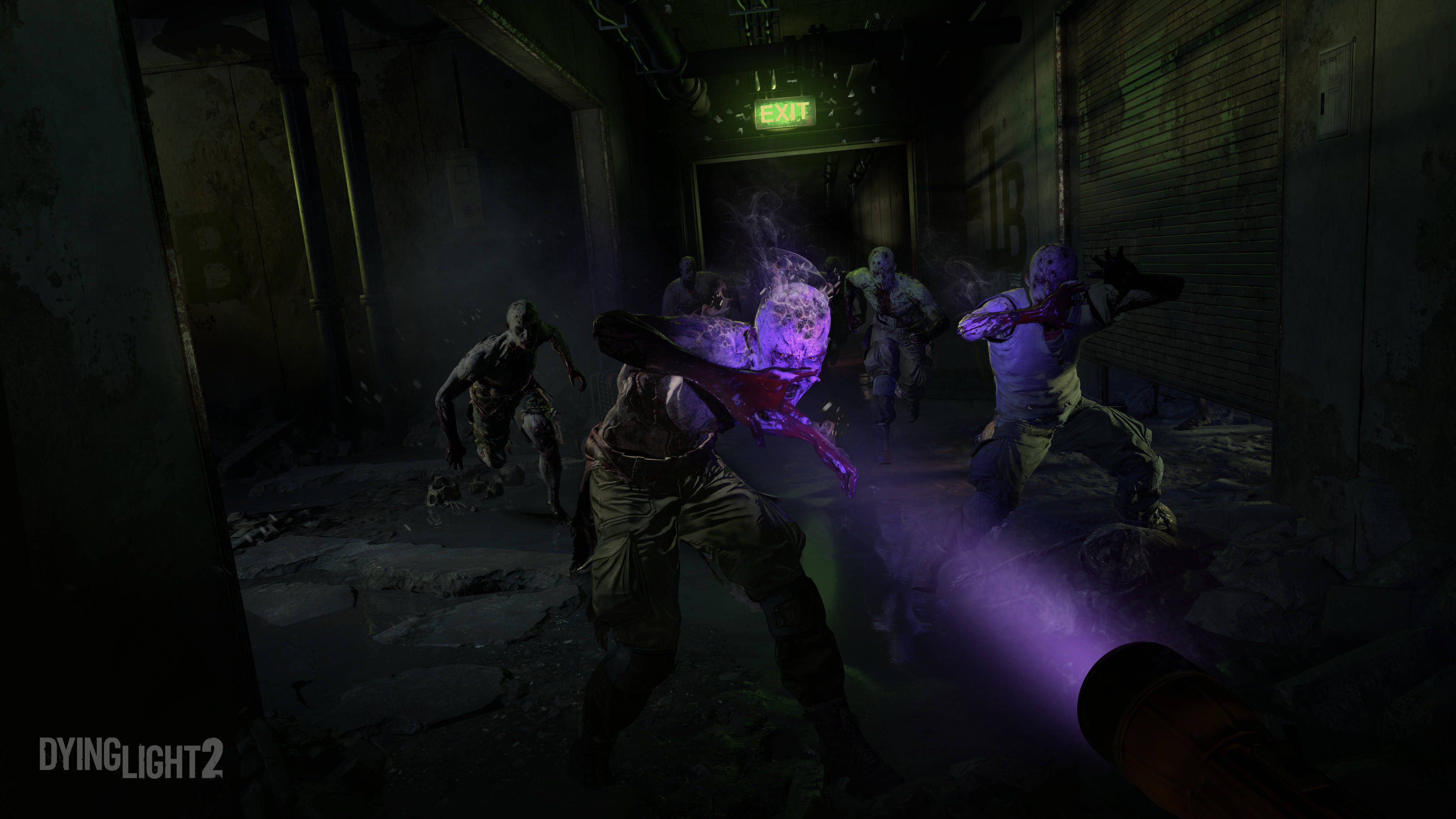 Dying Light 2, infected, glowing purple zombies, 4K Desktop Wallpaper
