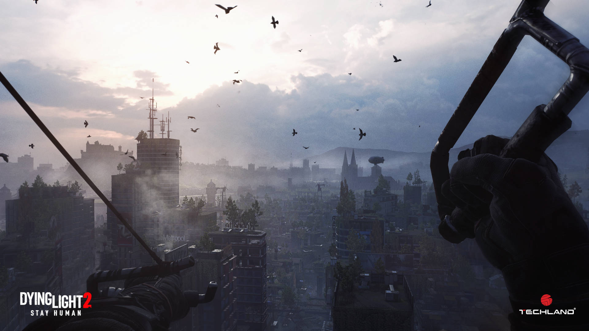Dying Light 2, Dusk, rooftop, Full HD Desktop Wallpaper