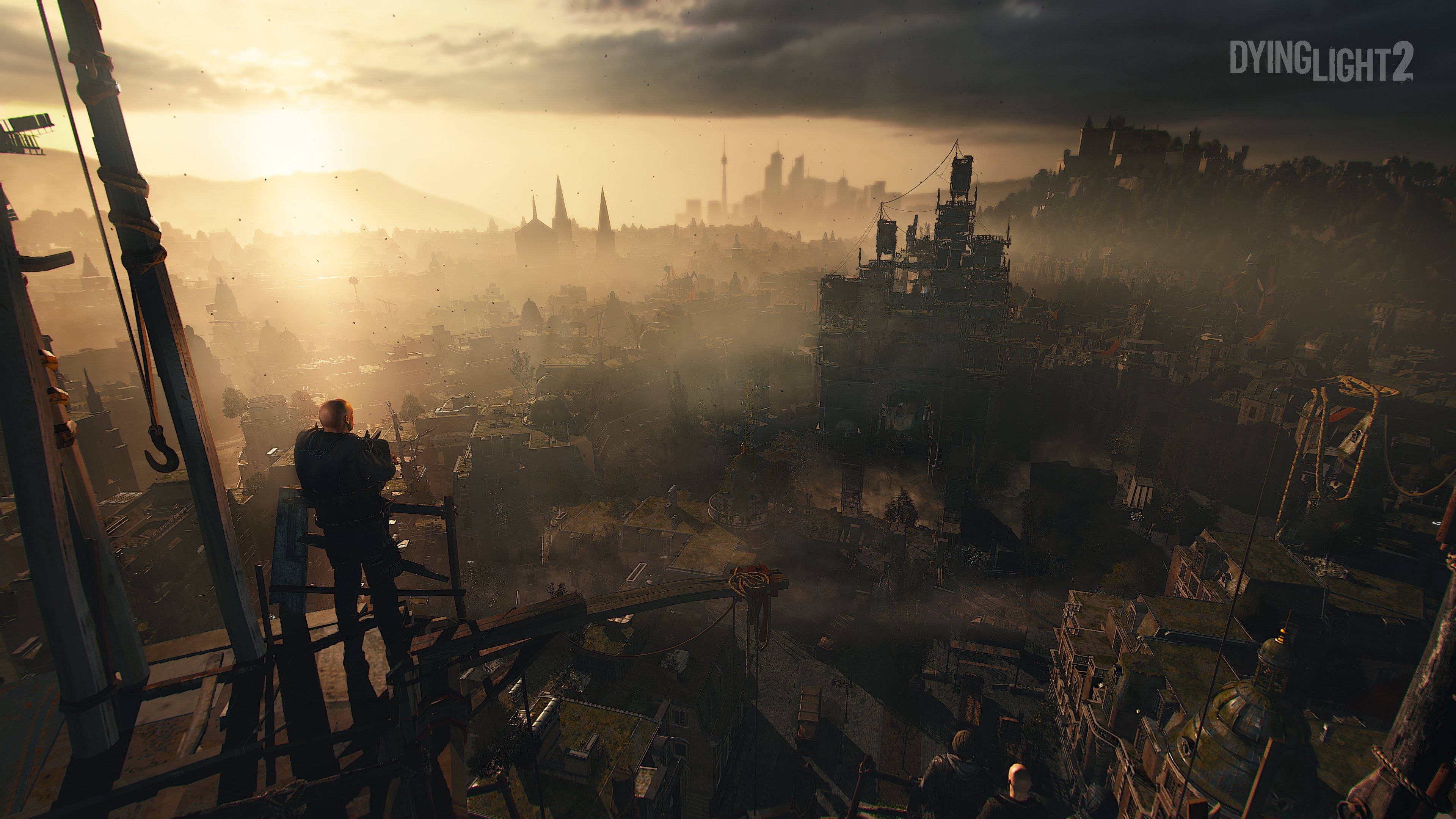 Dying Light 2 Sunrise, rusty crane, sunlit, 4K Desktop Wallpaper