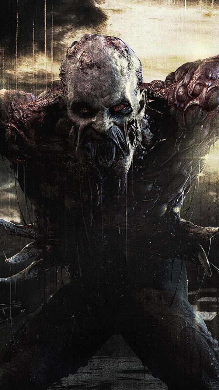 Dying Light, glowing red eyes, dripping flesh, HD Phone Wallpaper
