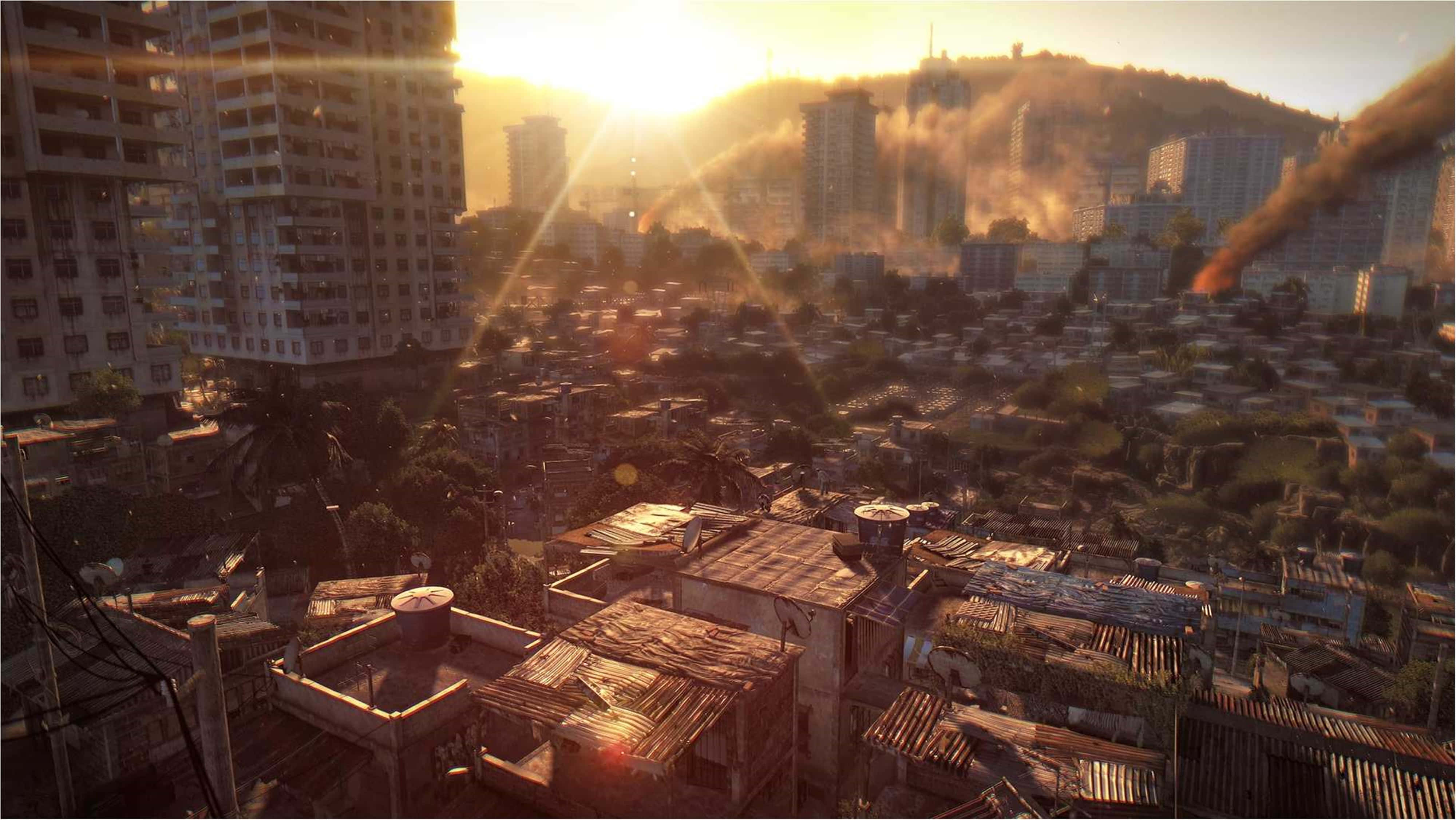 Dying Light, Sunset, urban sprawl, 4K Desktop Wallpaper