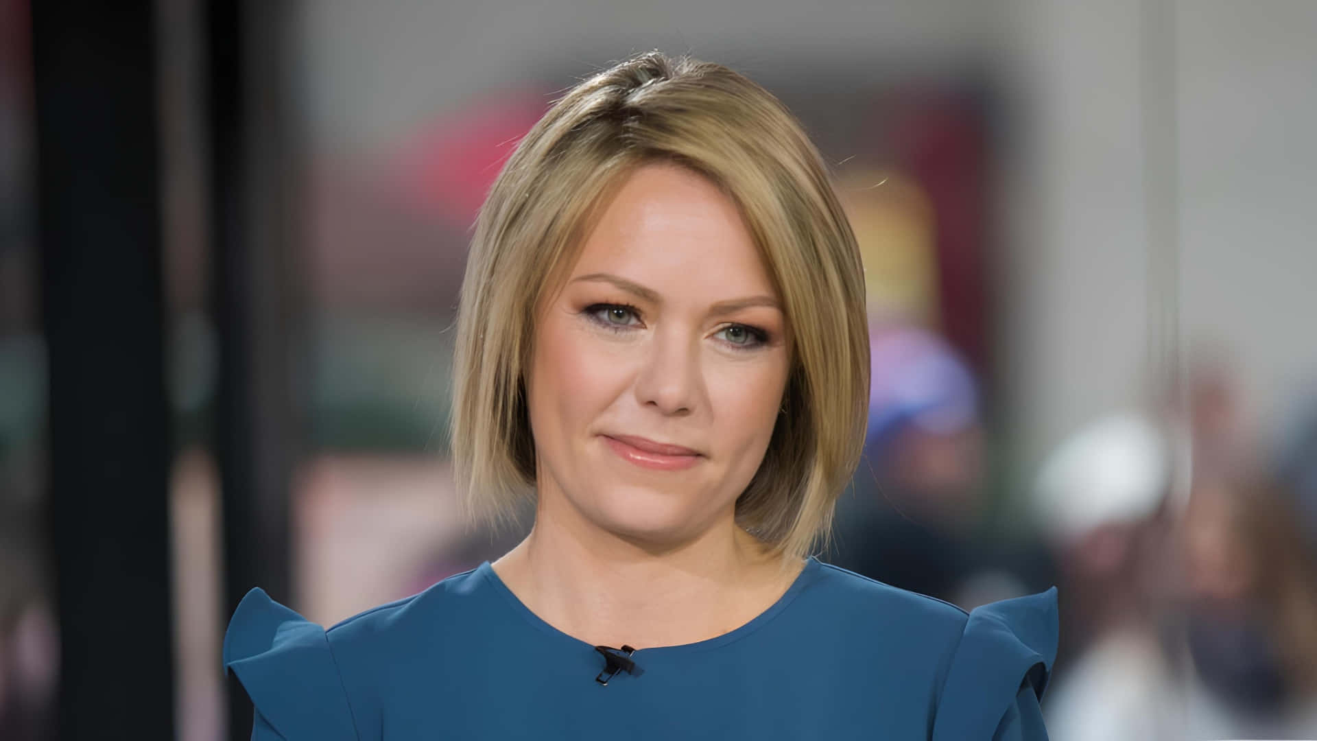 Dylan Dreyer, blonde bob hair, blue eyes, Full HD Desktop Wallpaper